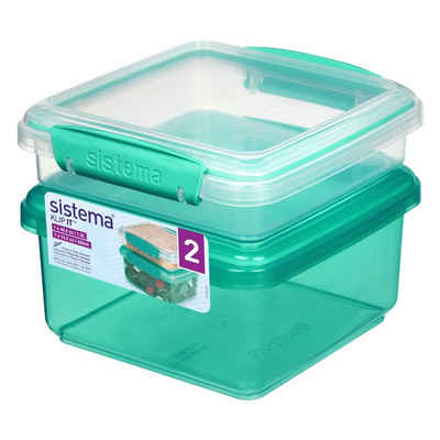sistema Lunchbox »2er-Set Lunchboxen Klip it, mint«, Kunststoff (lebensmittelsicher), Gummidichtung