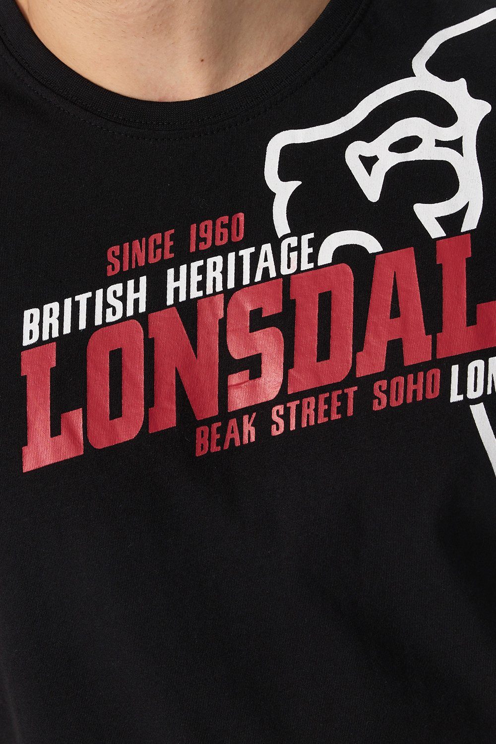 Lonsdale T-Shirt WALKLEY Black