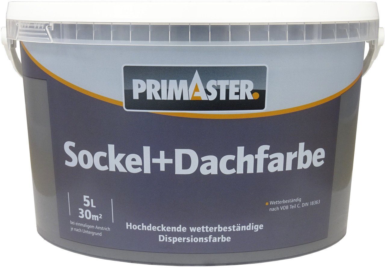 Primaster Fassadenfarbe Primaster Sockel- und Dachfarbe 5 L anthrazit matt