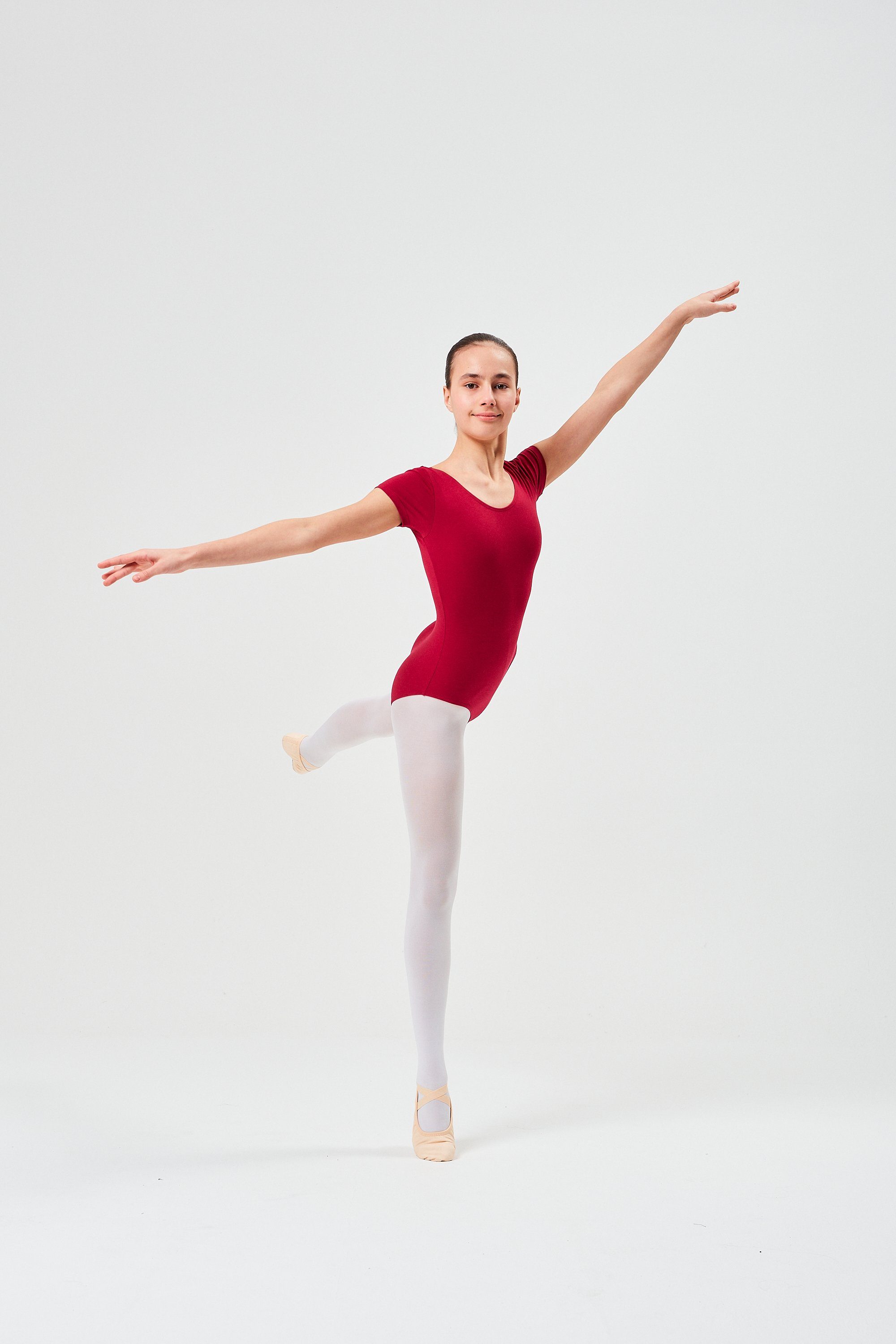 Kinder Ballett tanzmuster aus Sally weicher Baumwolle burgunder Kurzarm Ballettbody Trikot Body fürs