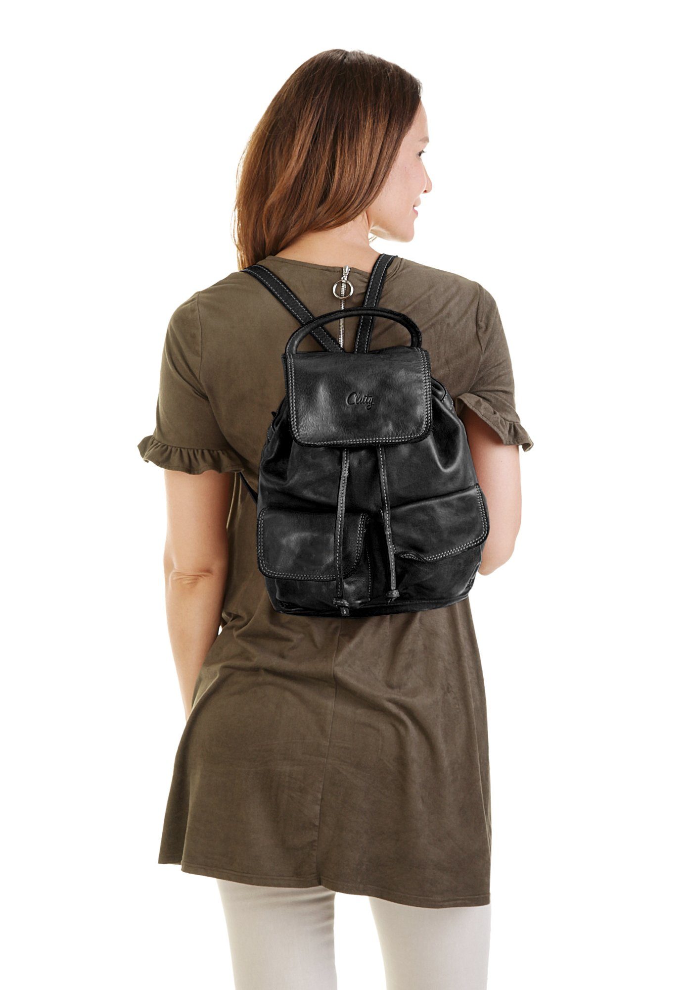 Cluty Cityrucksack, echt Leder, Made in Italy günstig online kaufen