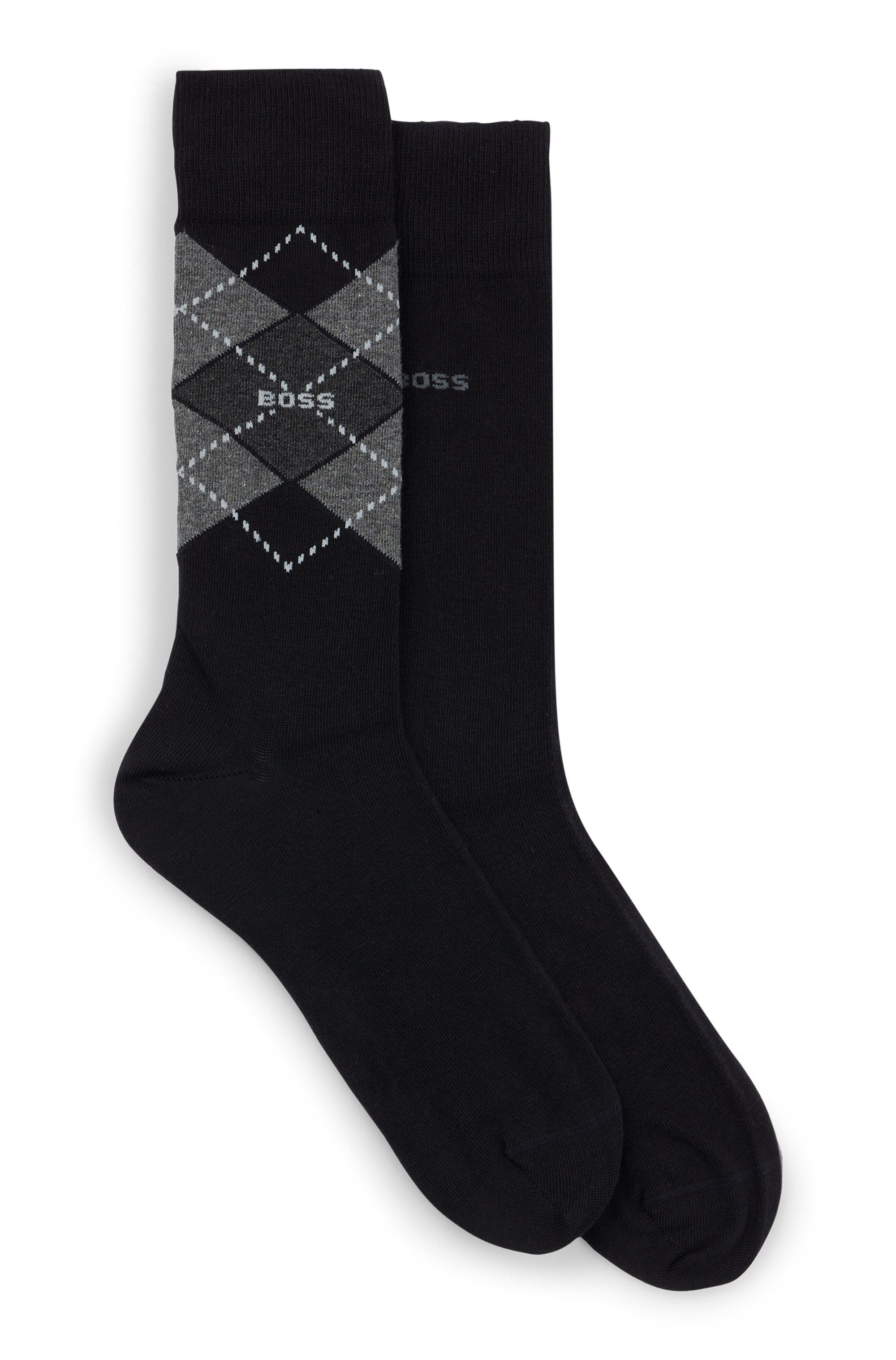 BOSS Socken 2P RS Argyle CC (Packung, 2-Paar, 2er Pack) mit BOSS Schriftzug günstig online kaufen