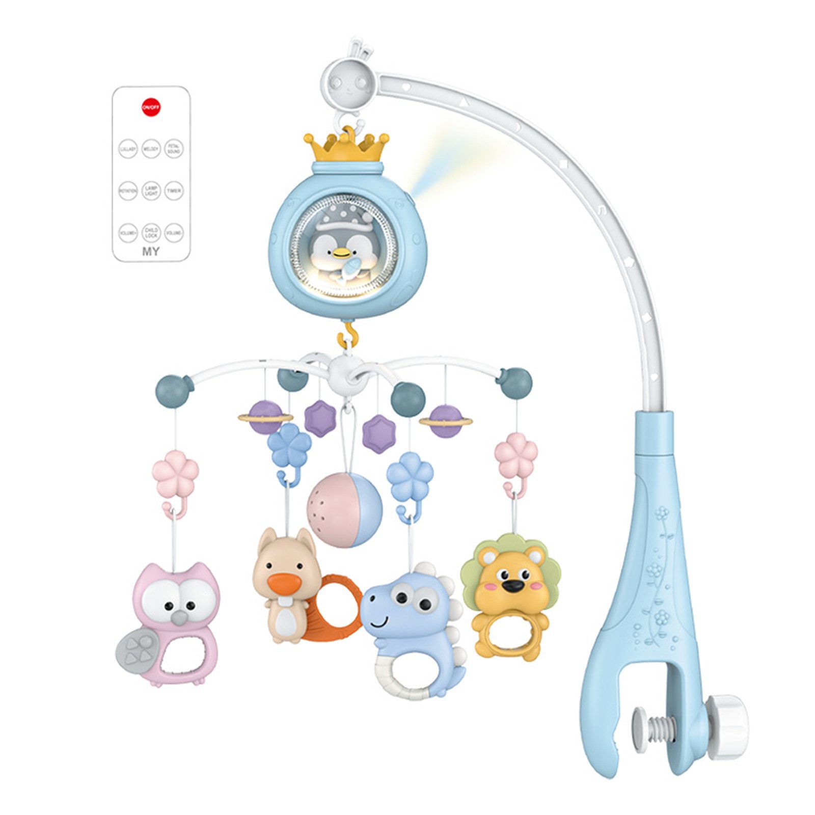 Insma Mobile Baby Mobile Pinguin-Projektionsmobile für Kinderbett Krippe, (mit Licht, Musik, Projektor und Fernbedienung), Geschenkbox-Verpackung