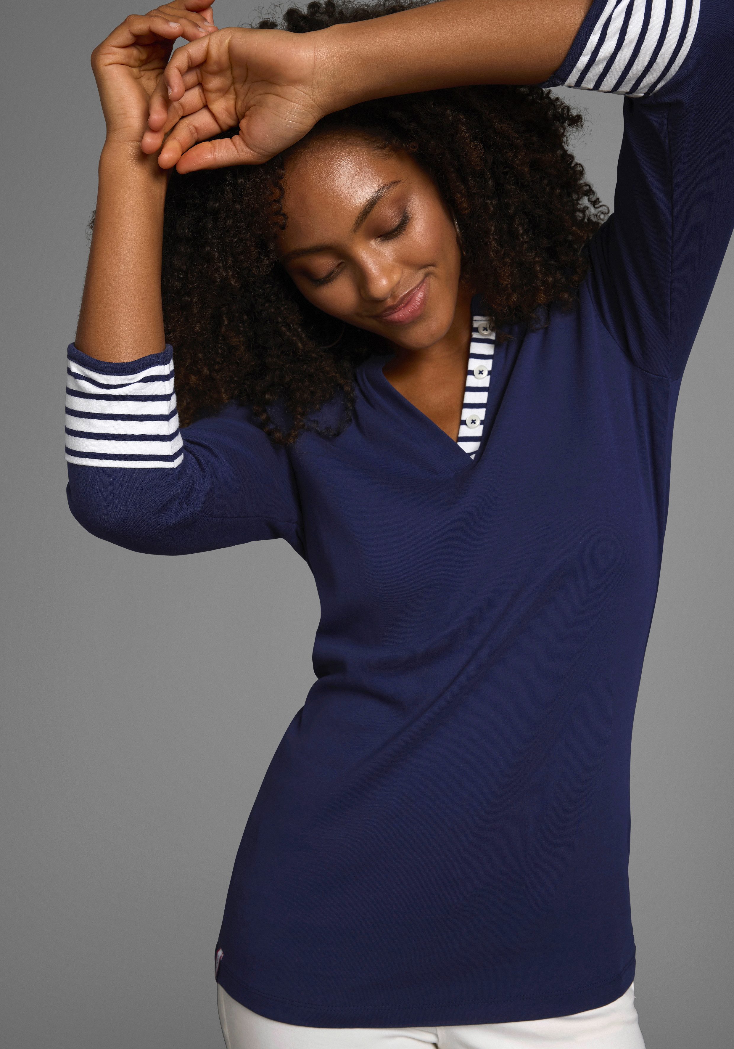 KangaROOS 3/4-Arm-Shirt 3/4-Arm, figurbetonte Passform, mit Logodruck günstig online kaufen