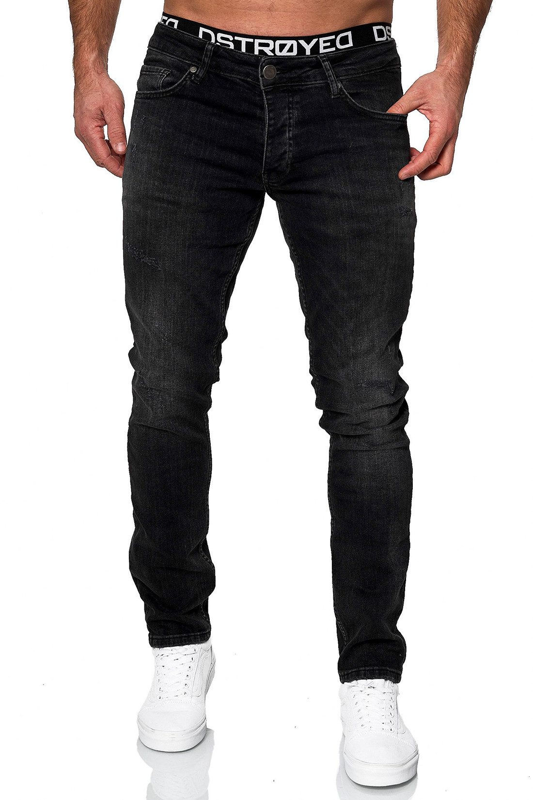 MERISH Slim-fit-Jeans MERISH Jeans Herren Slim Fit Stretch Jeanshose Designer Hose Anthrazit