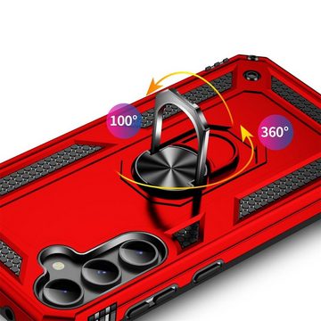CoolGadget Handyhülle Rot als 2in1 Schutz Cover Set für das Samsung Galaxy A35 5G 6,5 Zoll, 2x Glas Display Schutz Folie + 1x TPU Case Hülle für Galaxy A35 5G