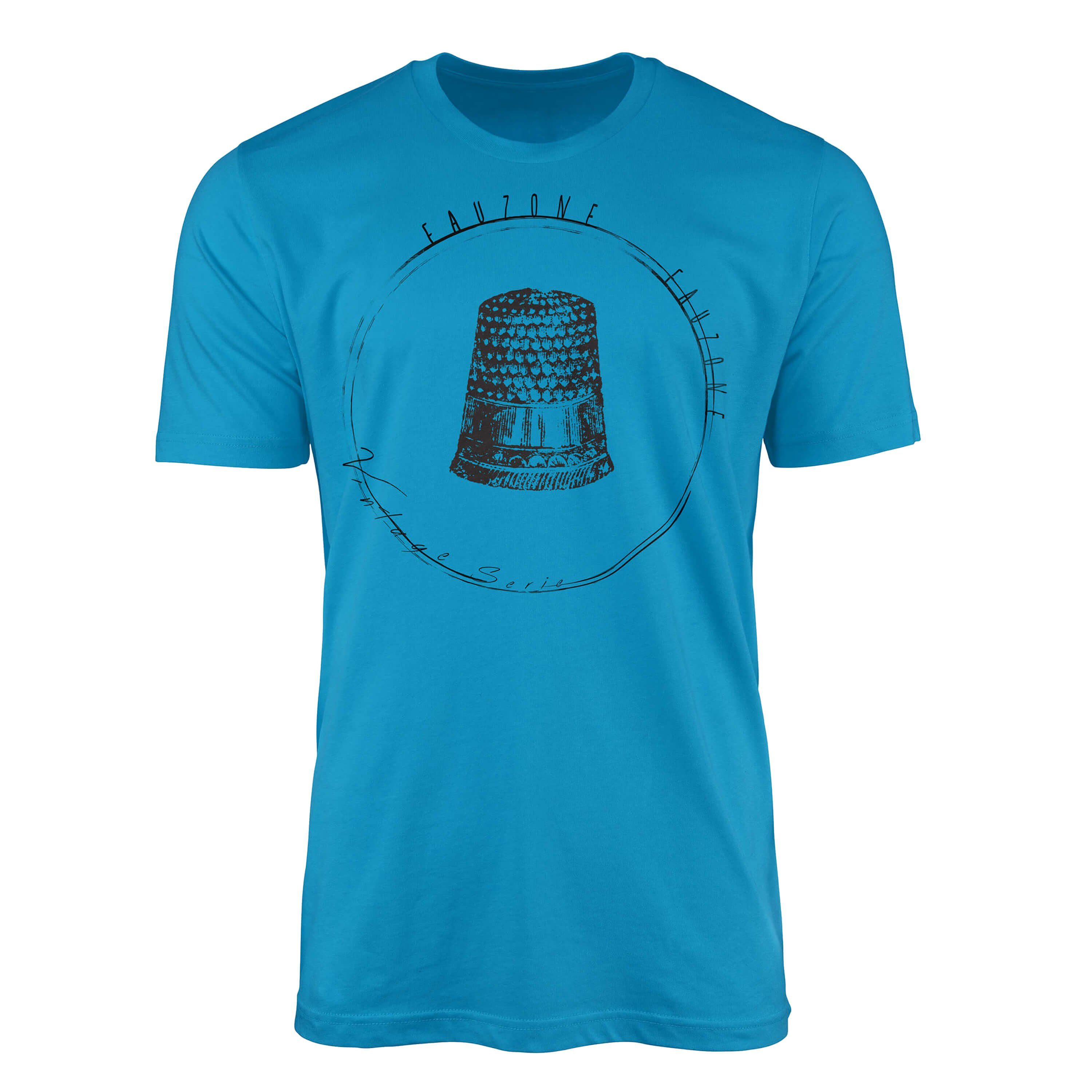 Sinus Art T-Shirt Herren T-Shirt Vintage Fingerhut Atoll