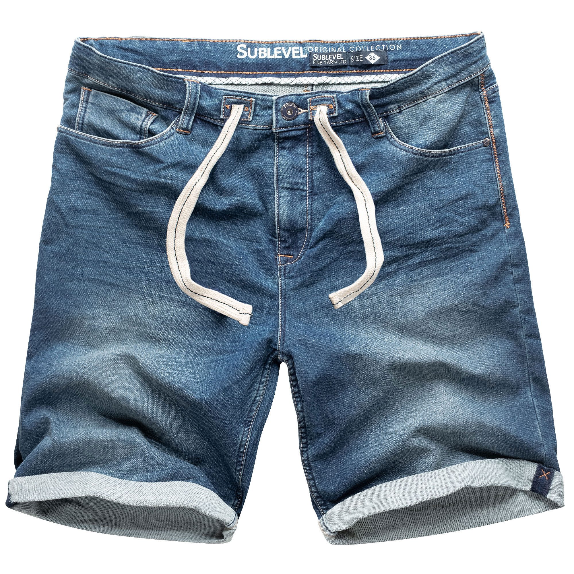 SUBLEVEL Shorts Sweat Shorts Jeans Kurze Hose Bermuda Sweatpants