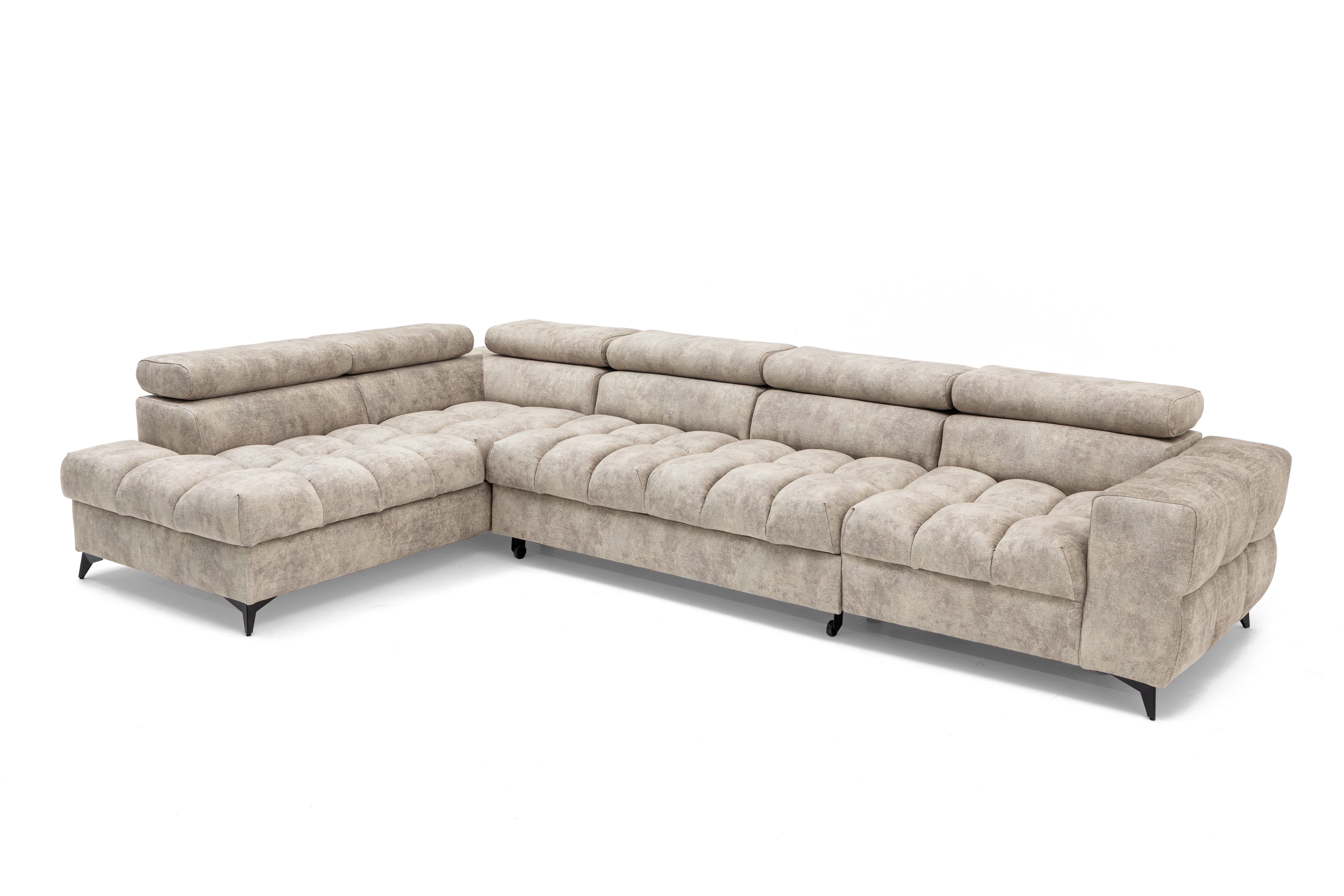 NEXT COLLECTION Ecksofa Pudding Maxi, Elegante starke Steppung, mit Bettkasten, verstellbaren Kopfstützen, mit Schalffunktion