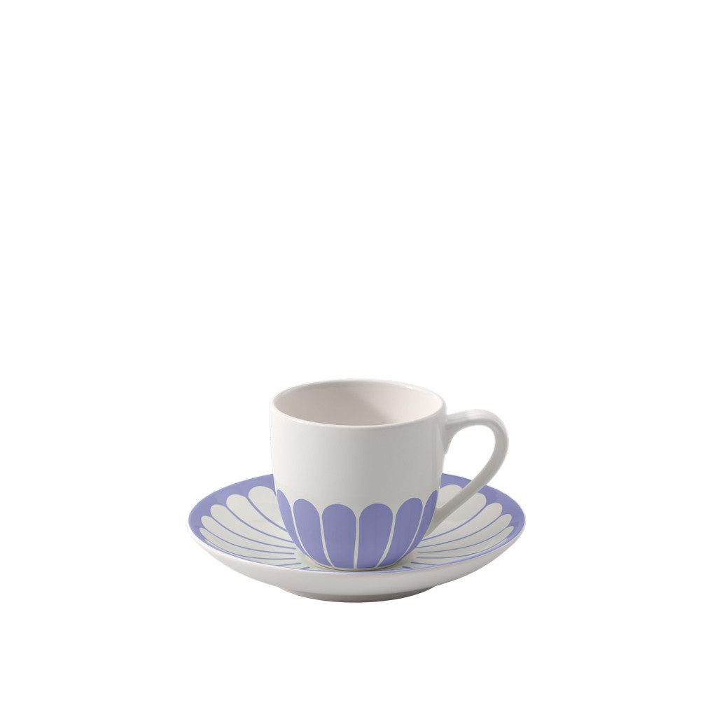 Villeroy & Boch Tasse Fleur Couleur Espressotasse mit Untertasse 70 ml, 1-tlg., Porzellan