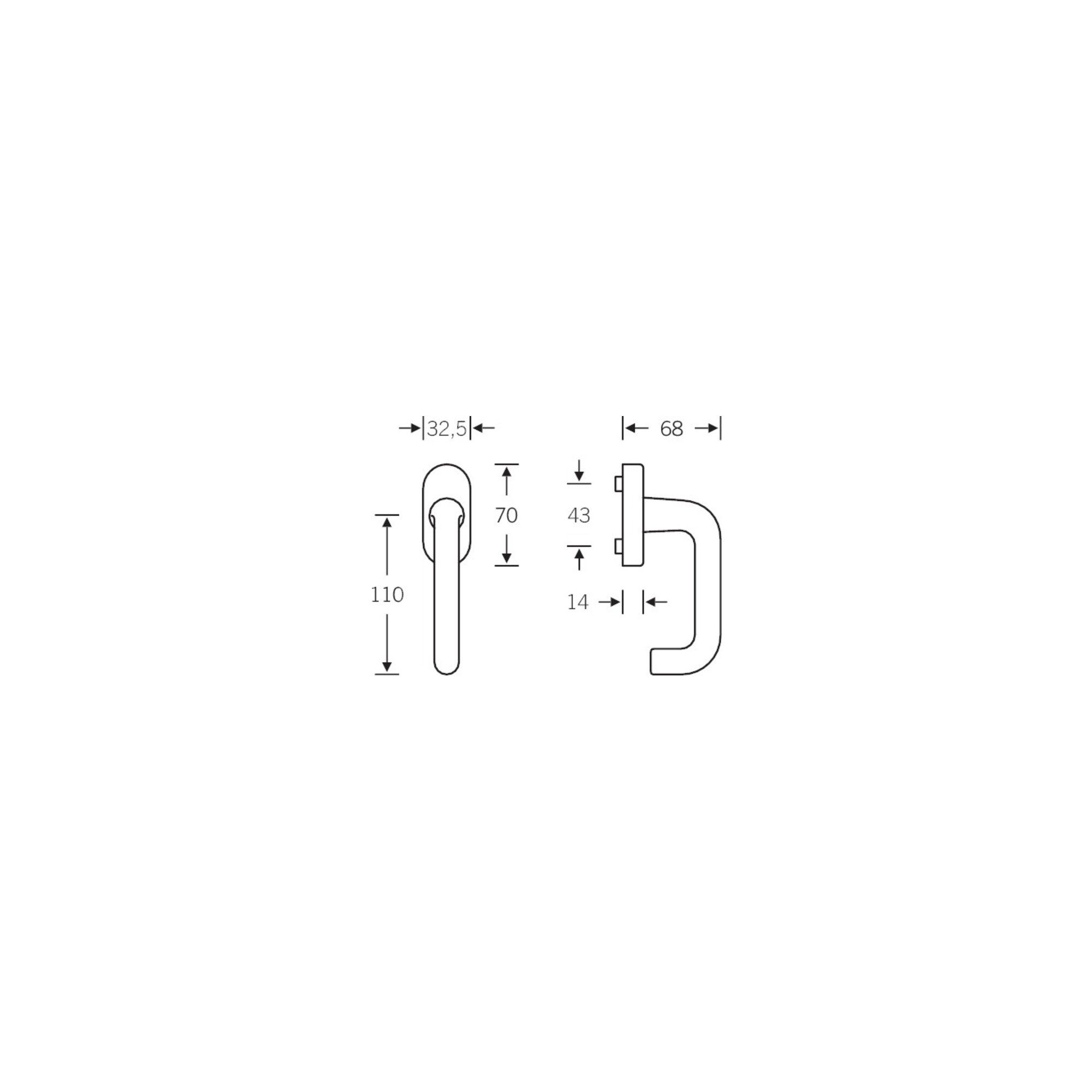 FSB Fenstergriff FSB Fenstergriff, oval, Edelst. 34 1070, Stift 24-38mm
