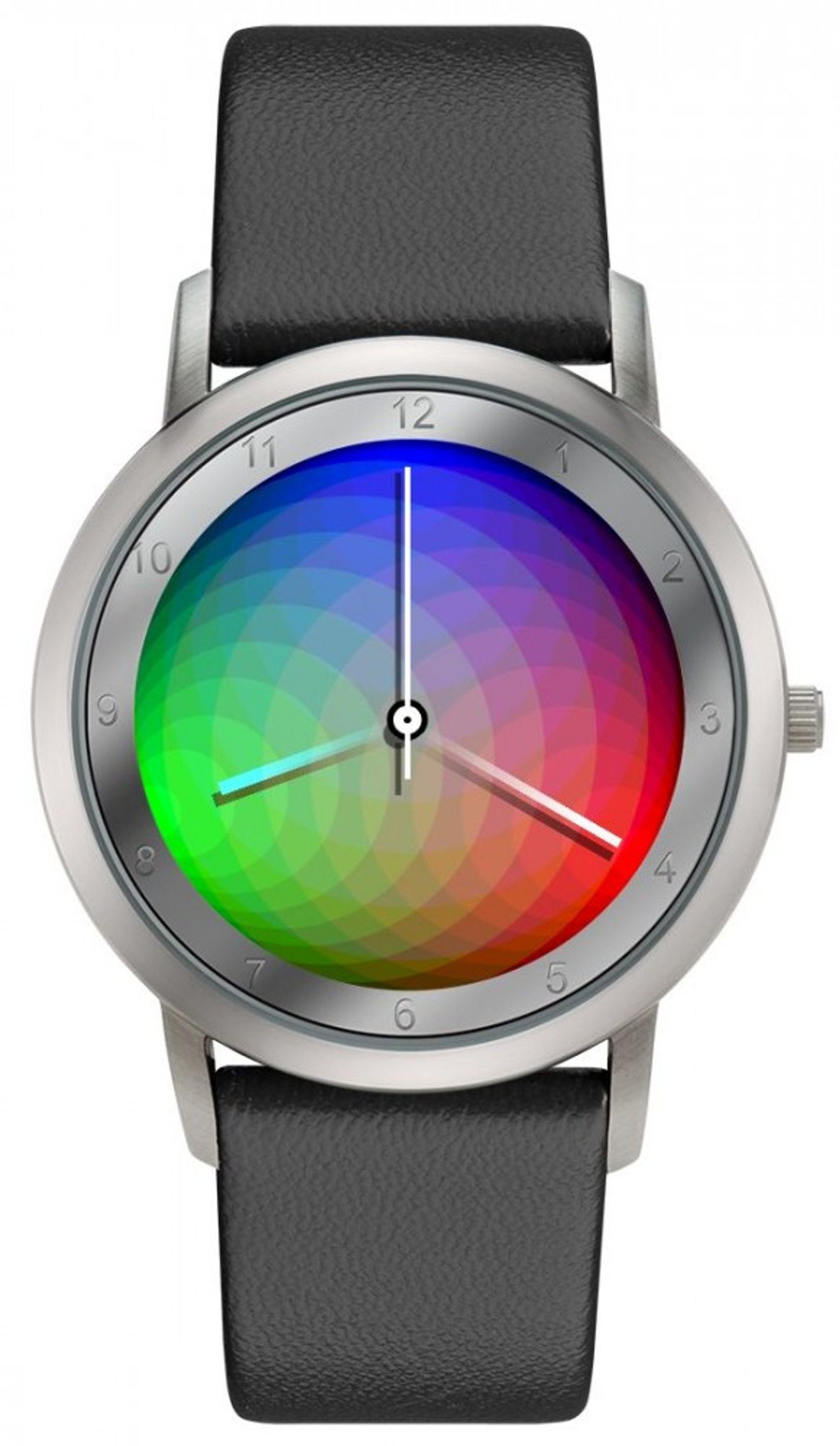 Rainbow Watch Quarzuhr Leder schwarzes Sphere
