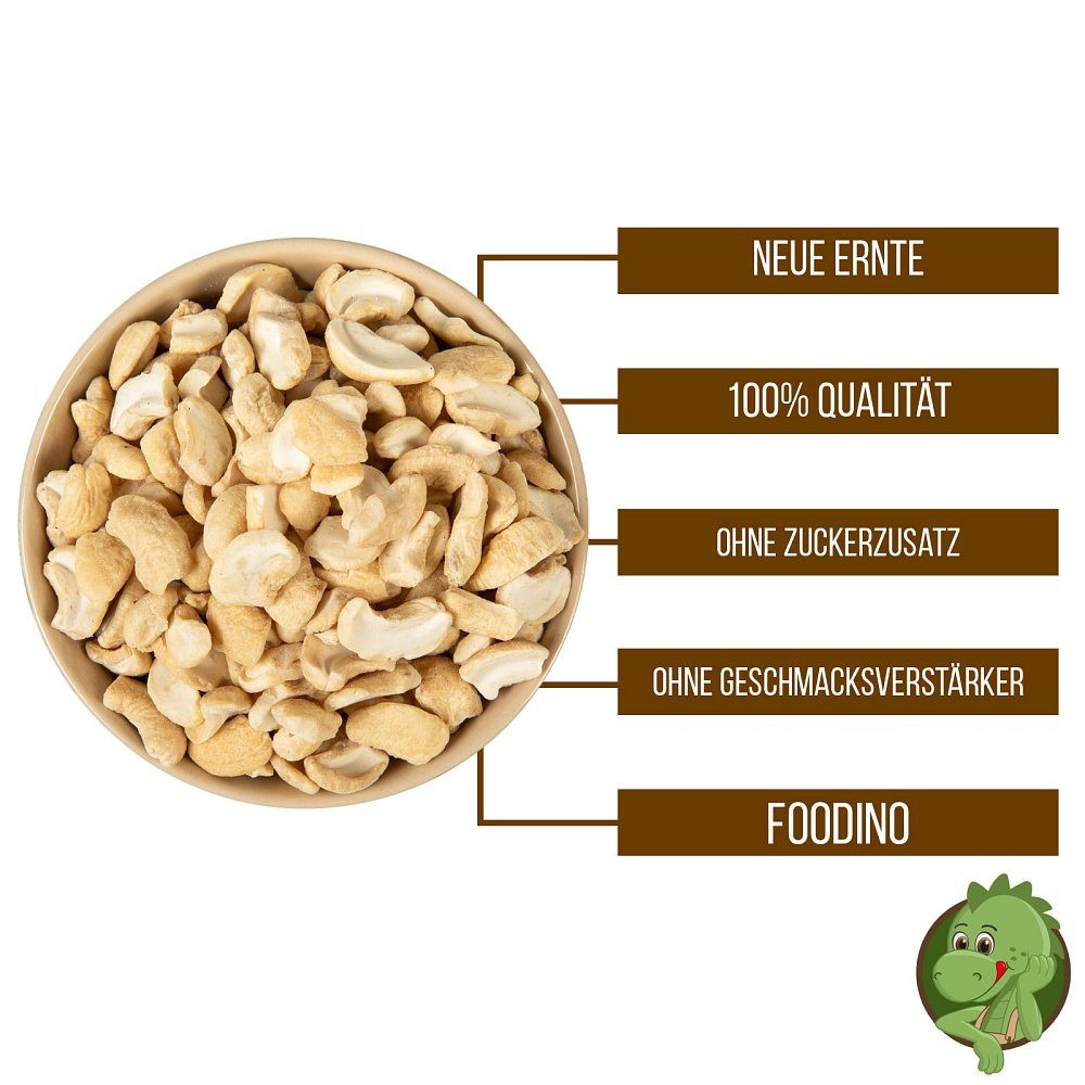 Foodino Nüsse Cashewkerne Bruch naturbelassen, 1 x, Große Stücke