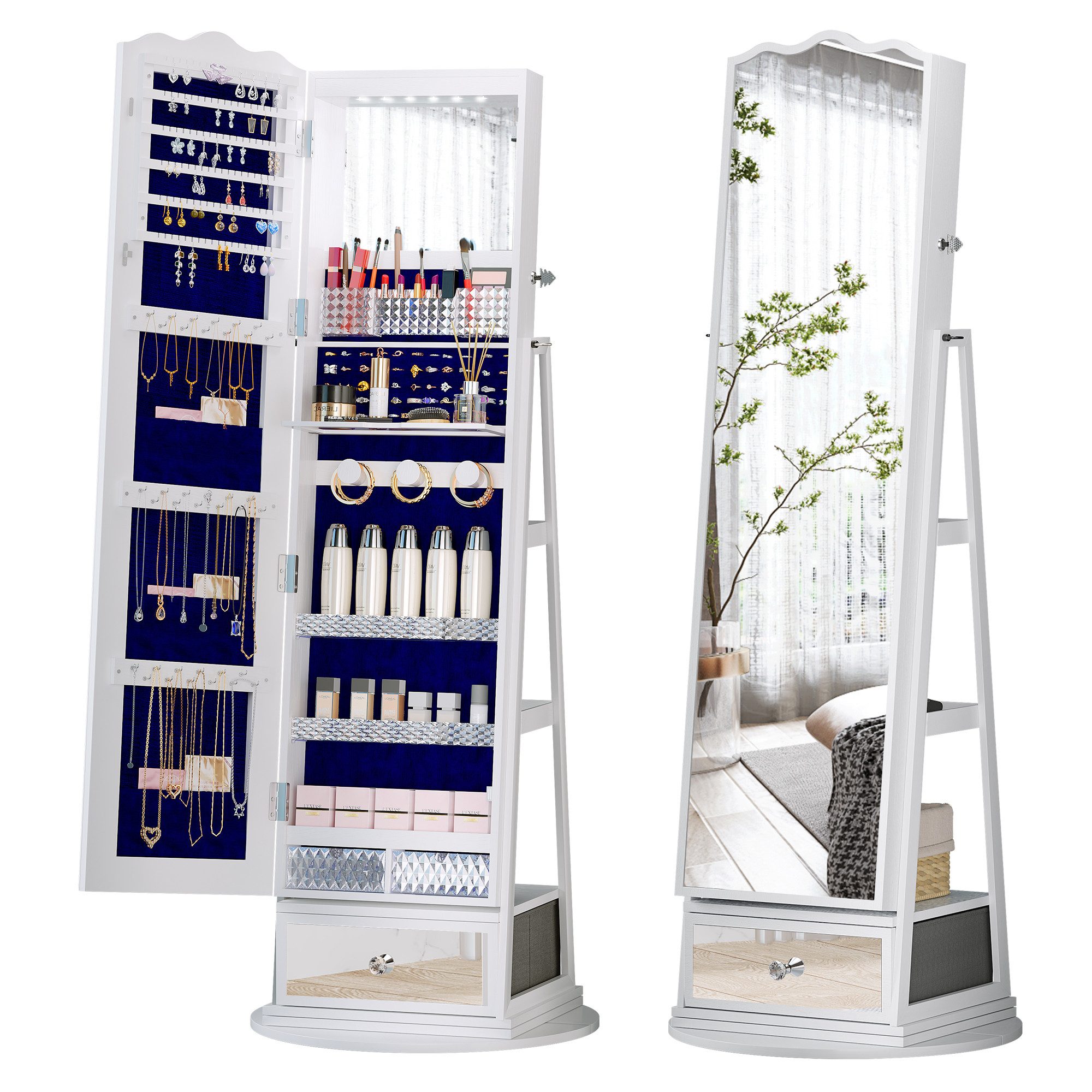 FREDEES Schmuckschrank 360° Drehbarer Schmuckschrank mit günstig online kaufen