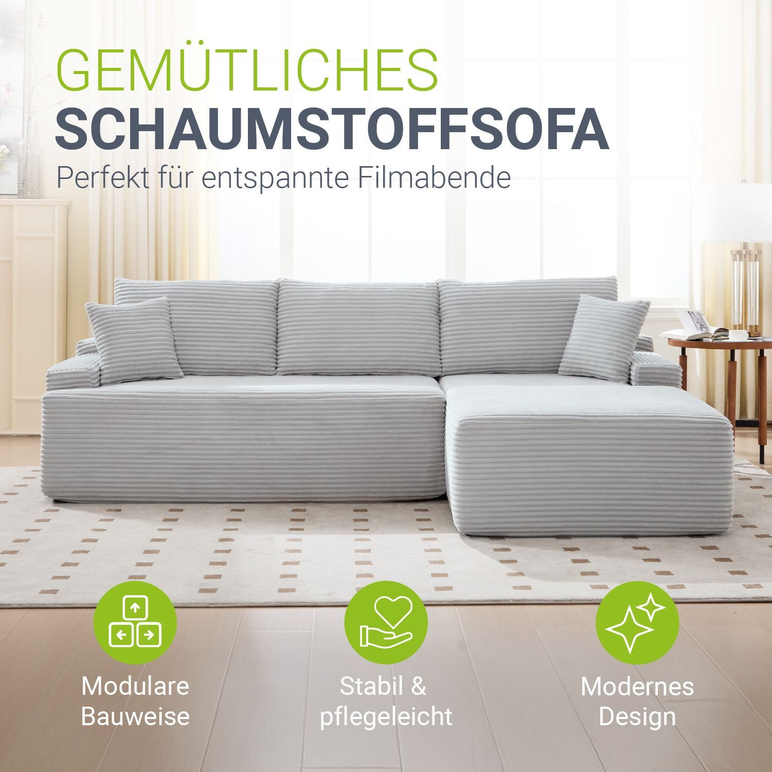 Juskys Ecksofa Coredo, Ecksofa, mit Rücken- günstig online kaufen