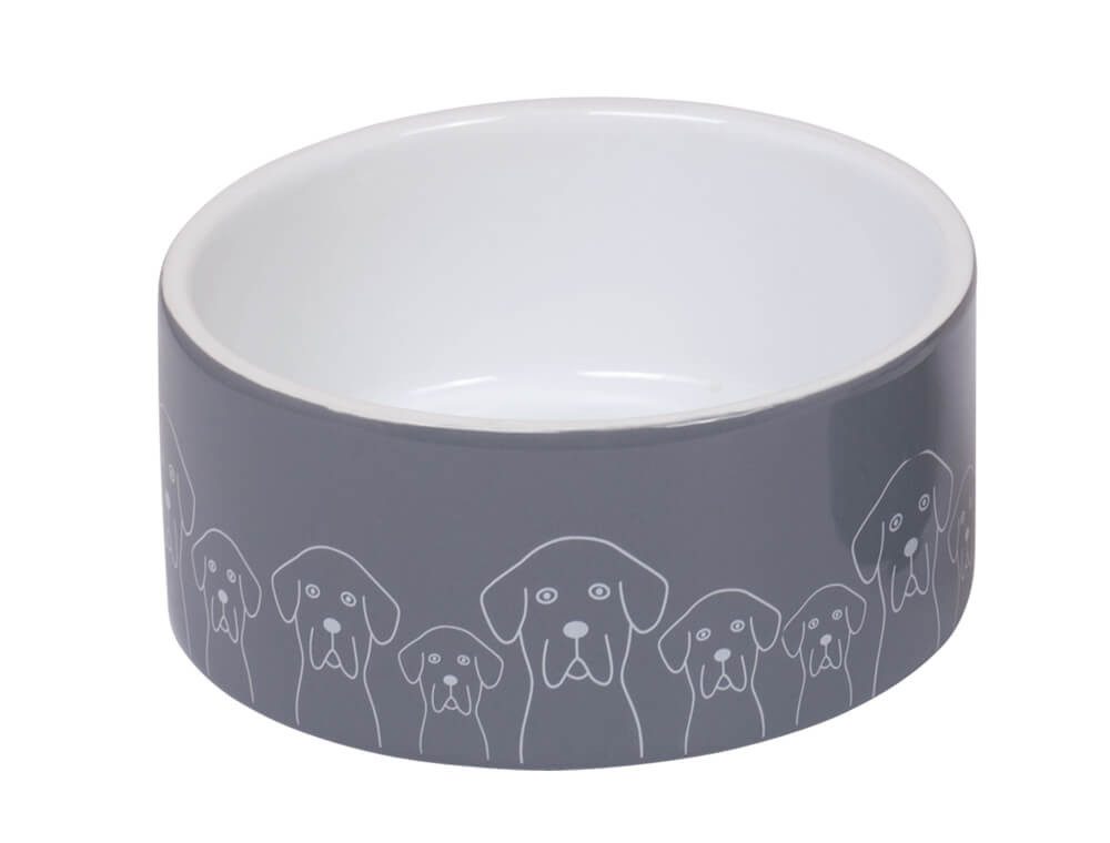 Nobby Futternapf Keramik Napf "Dogs", weiß, 1,10l