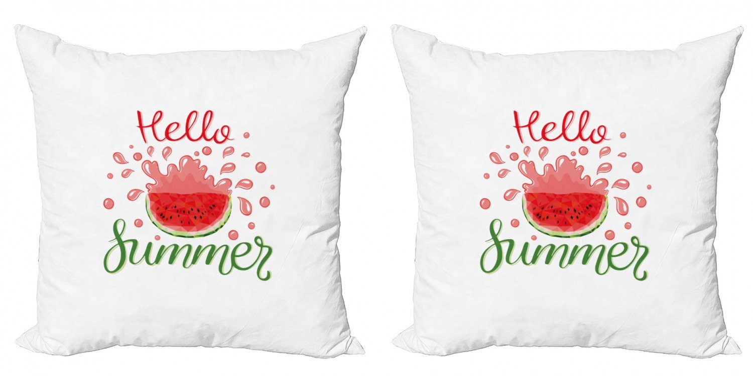 Sommer Abakuhaus Wassermelone Digitaldruck, Hallo Doppelseitiger Kissenbezüge (2 Cartoon Accent Modern Stück),