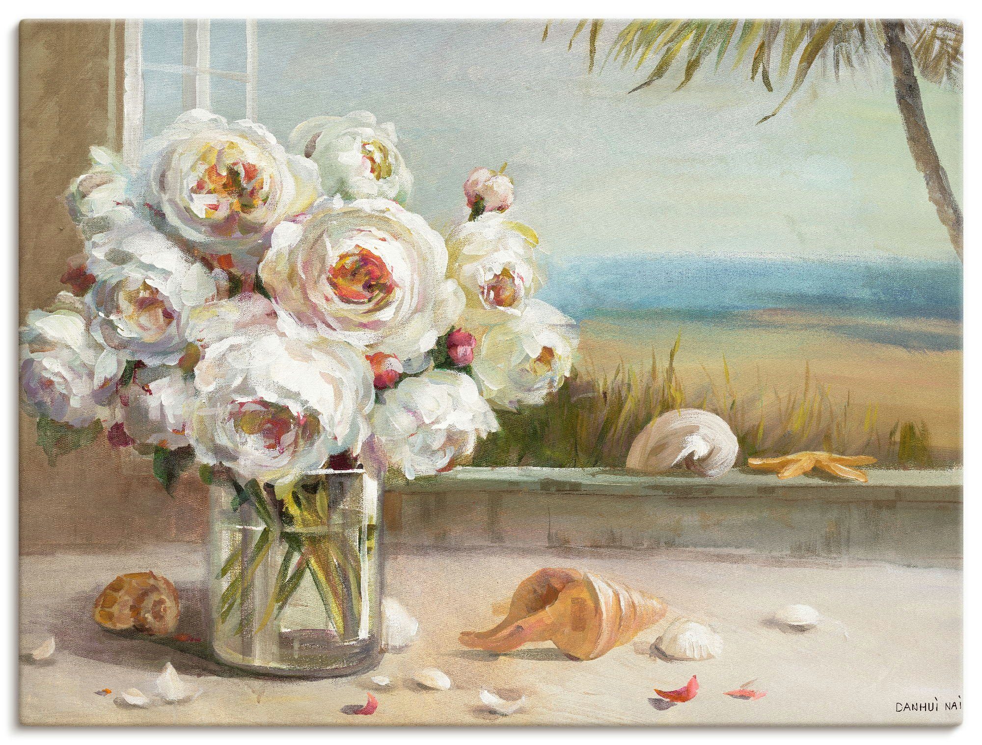 Artland Wandbild Küsten Rosen als in St), oder Leinwandbild, (1 Größen versch. Wandaufkleber Poster Blumen II