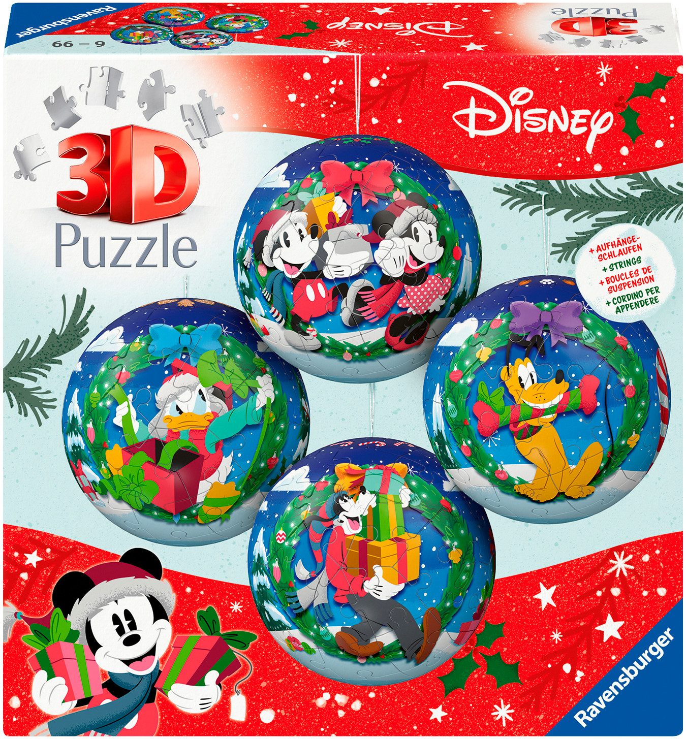 Ravensburger Puzzleball Holiday Baubles Disney, 216 Puzzleteile, Made in Europe