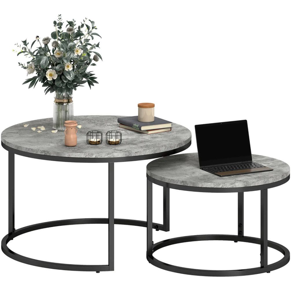 XDOVET Couchtisch 2 Couchtisch-Set,runde Satztische, Kaffeetisch, günstig online kaufen