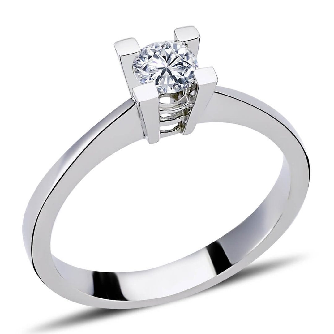 EinStein Diamant Diamantring, 0,27 Carat Diamant Solitär Ring Antragsring 14 Karat Weißgold