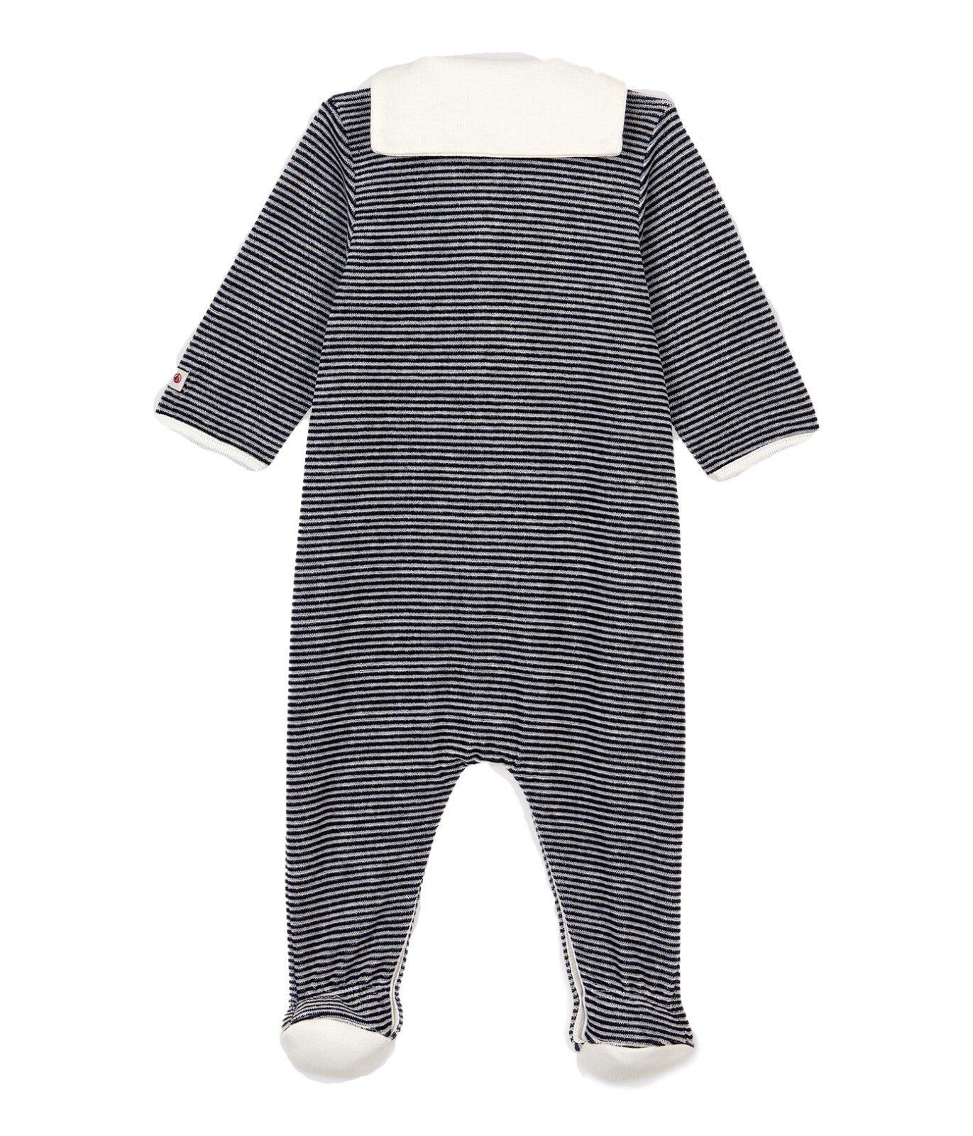 Petit Bateau Strampler Petit Bateau Strampler Nicky Velours mit Matrosenkragen Streifen