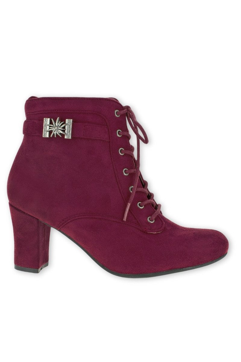 Hirschkogel Trachten Stiefeletten - FANNY - bordo Stiefelette