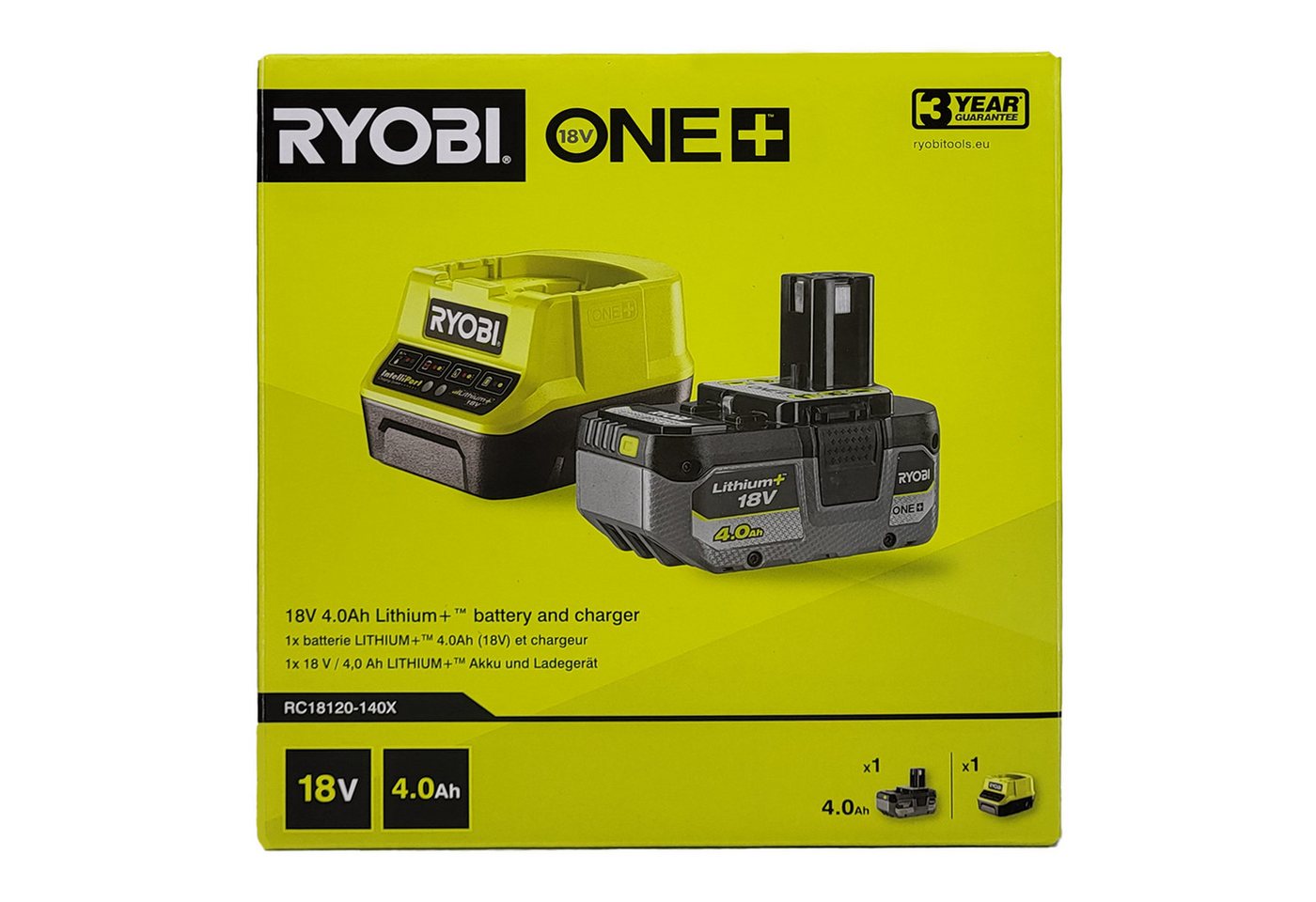 RYOBI Ryobi RC18120-140X 18 V ONE+™ Akku-Set 4,0 Ah + Ladegerät Akku-Set (1 St)