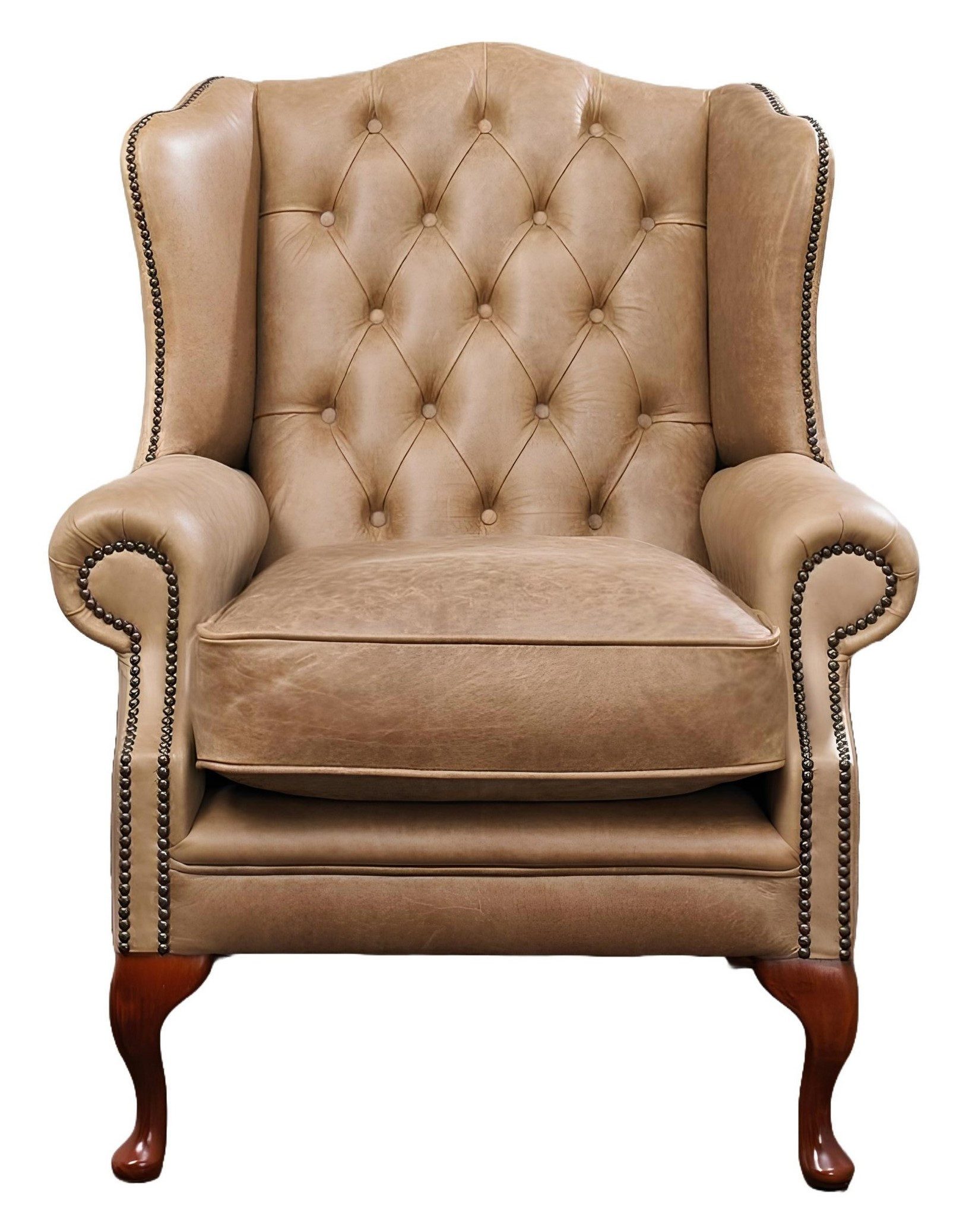 Xlmoebel Ohrensessel Chesterfield Sessel aus 100 % Vollleder, gepolstert (Sessel), Hergestellt in Europa