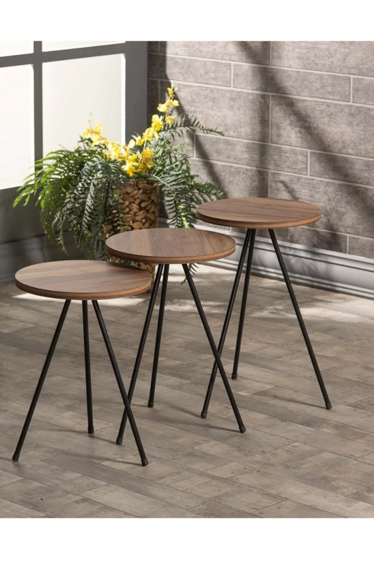 en.casa Couchtisch (3-St), 3er-Set Satztische 33 x 33 cm Spanplatte/metall/ günstig online kaufen