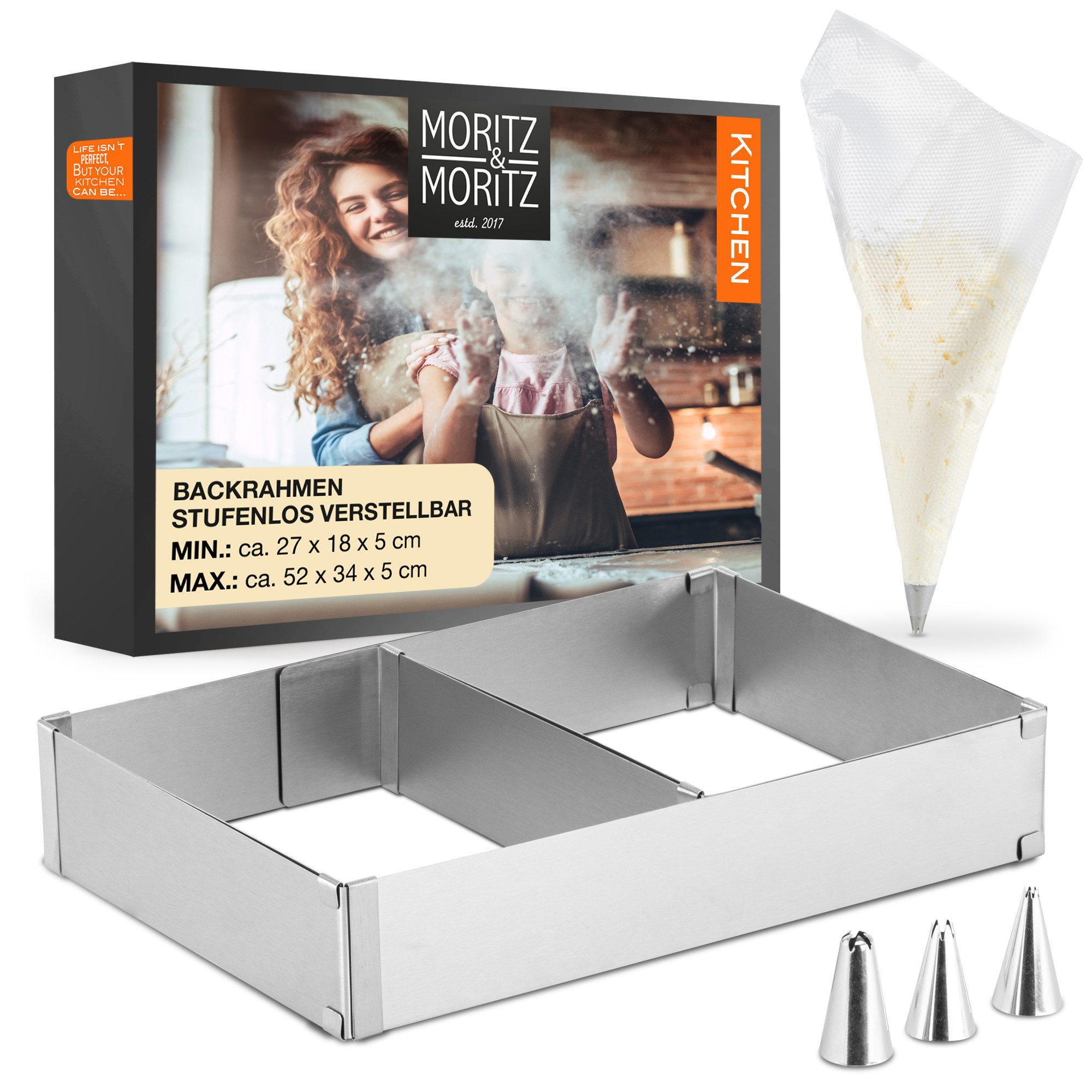 Moritz & Moritz Backrahmen Backrahmen Rechteckig Verstellbar 5cm hoch