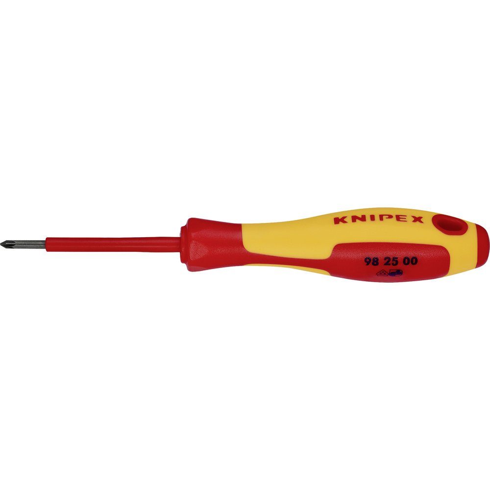 Knipex Schraubendreher Knipex 98 25 00 VDE Kreuzschlitz-Schraubendreher PZ 0 Klingenlänge: 6