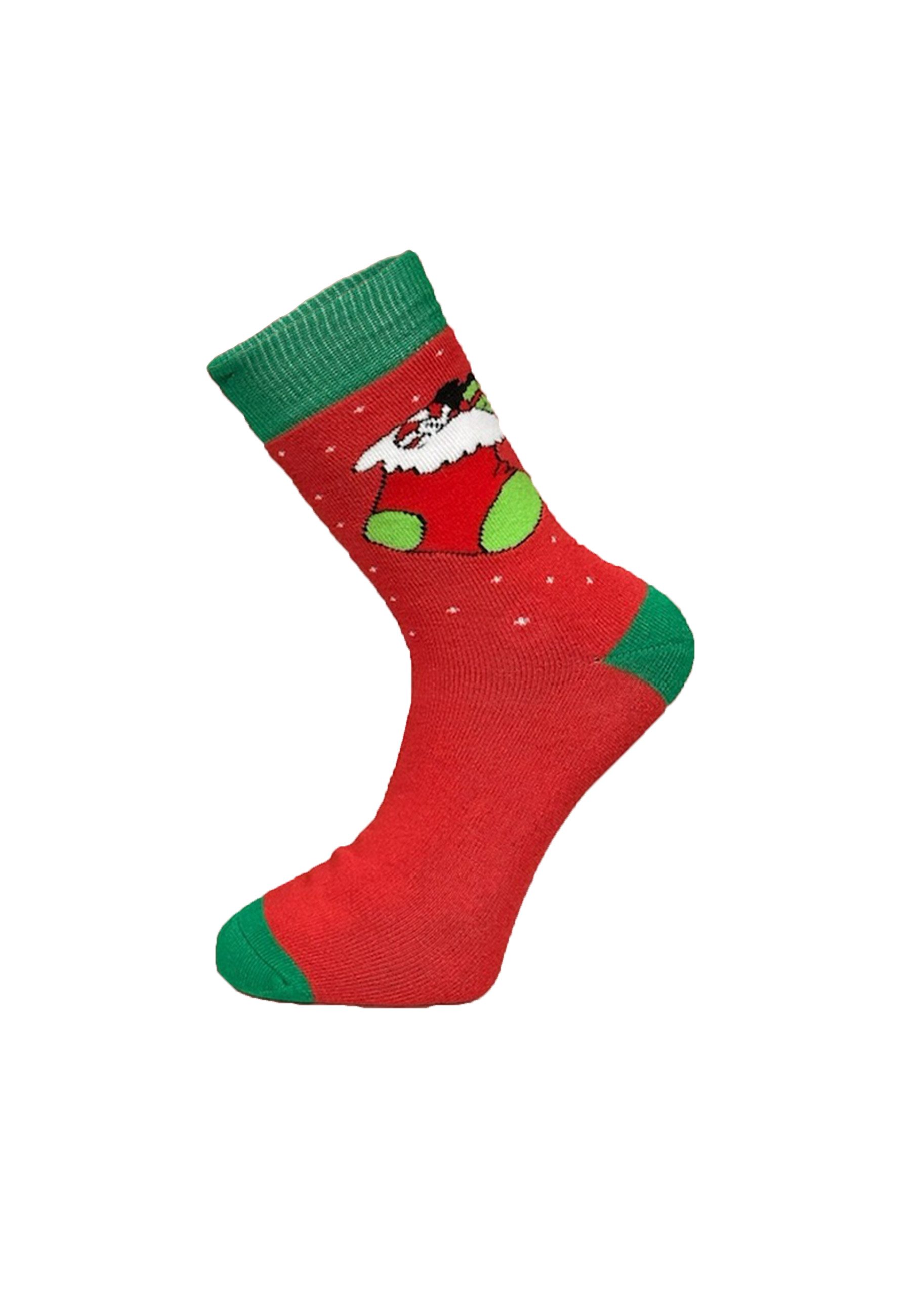 Yuhu Socken Herren Weihnachtssocken 2er Set mit Weihnachtsmotiv aus Baumwolle (2-Paar)