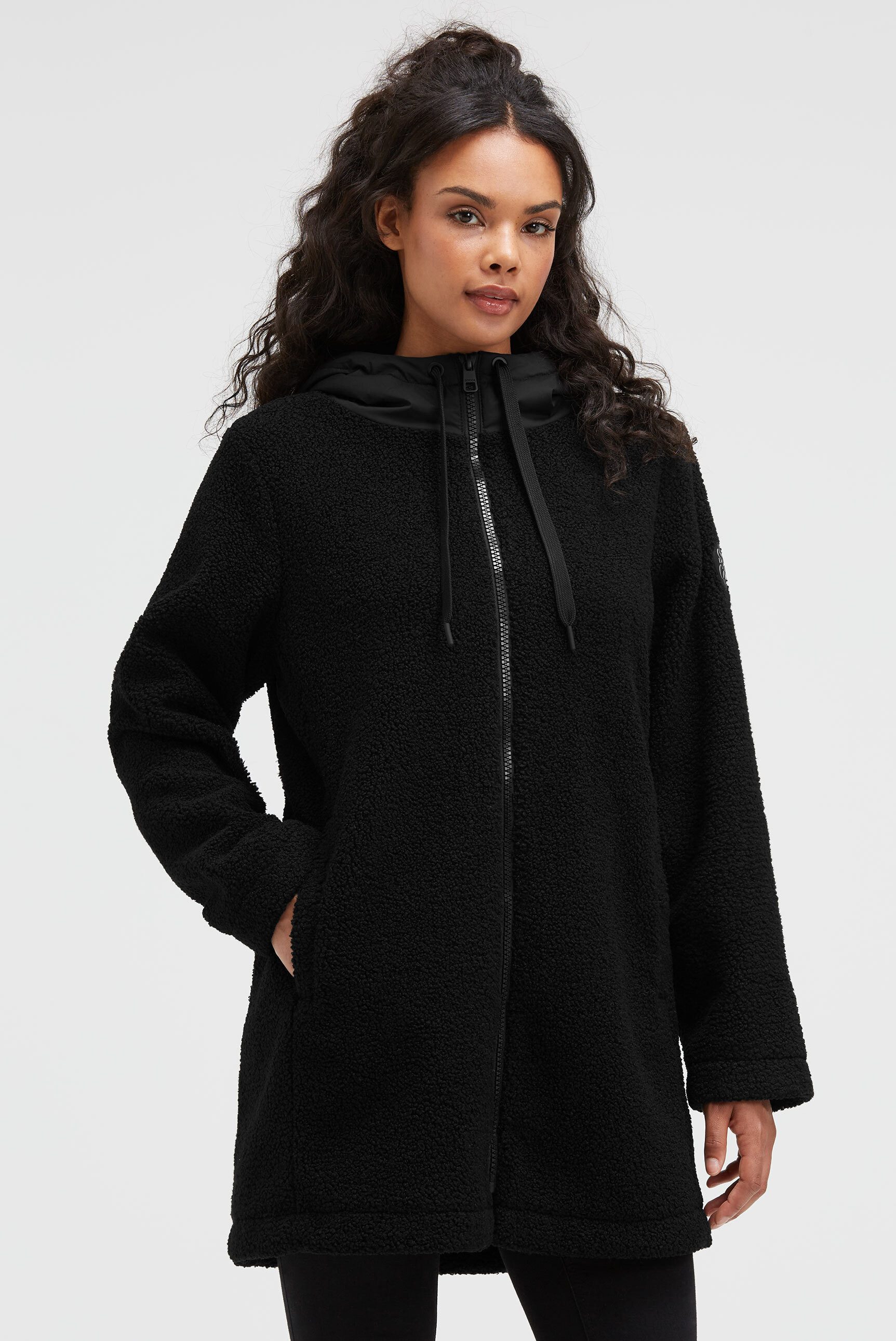 SOCCX Kurzmantel in Bouclé-Strick-Optik