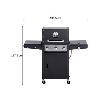 GrandHall Gasgrill Xenon 3 Black