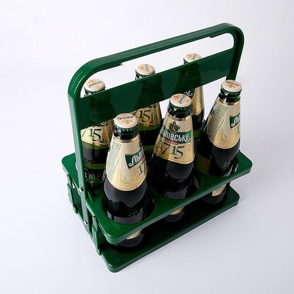 autolock Weinflaschenhalter Bierflaschenhalter für 6 Bierflaschen, Bierbehälter, Bierhalter grün