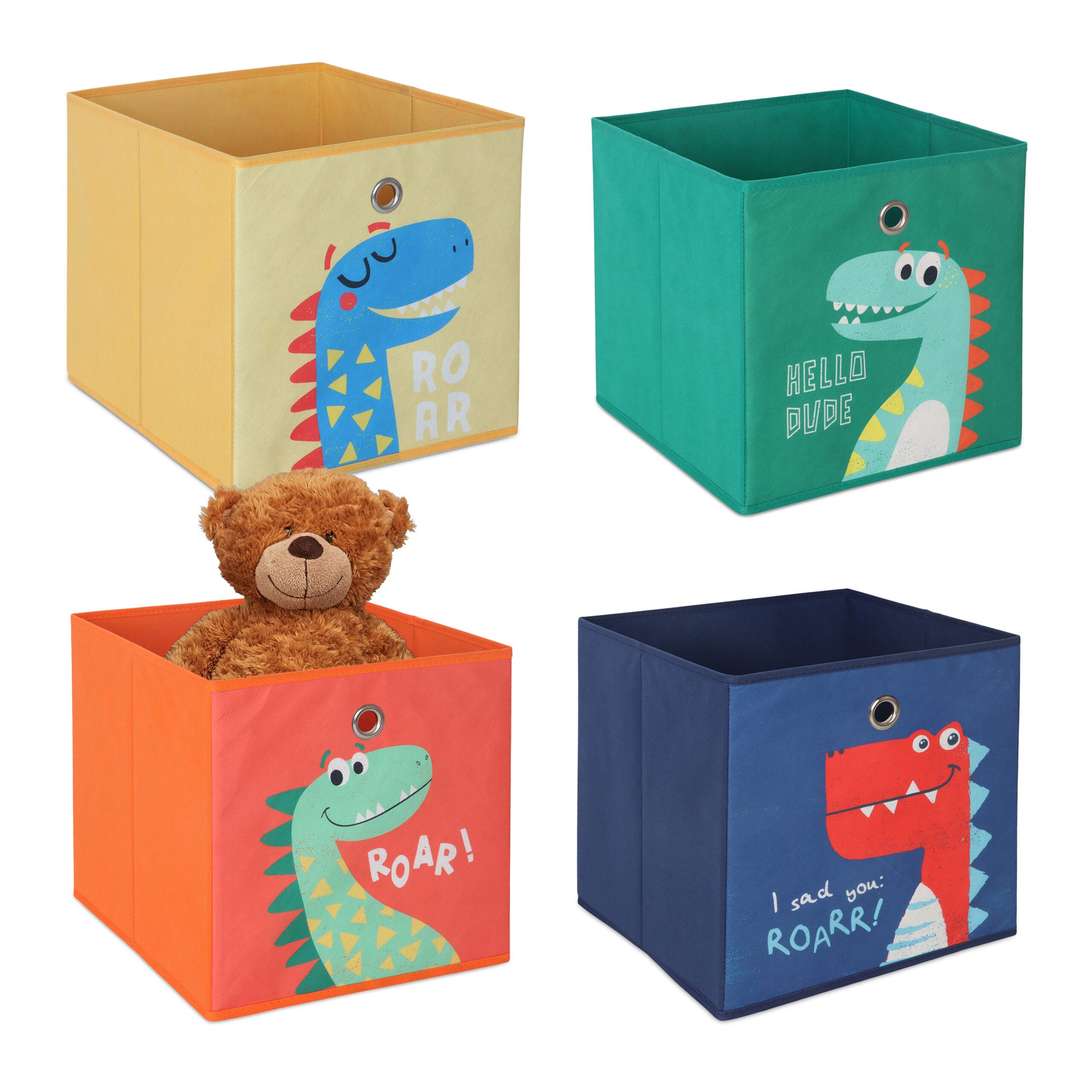 relaxdays Faltbox Kinder Ящики для хранения im 4er Set, E
