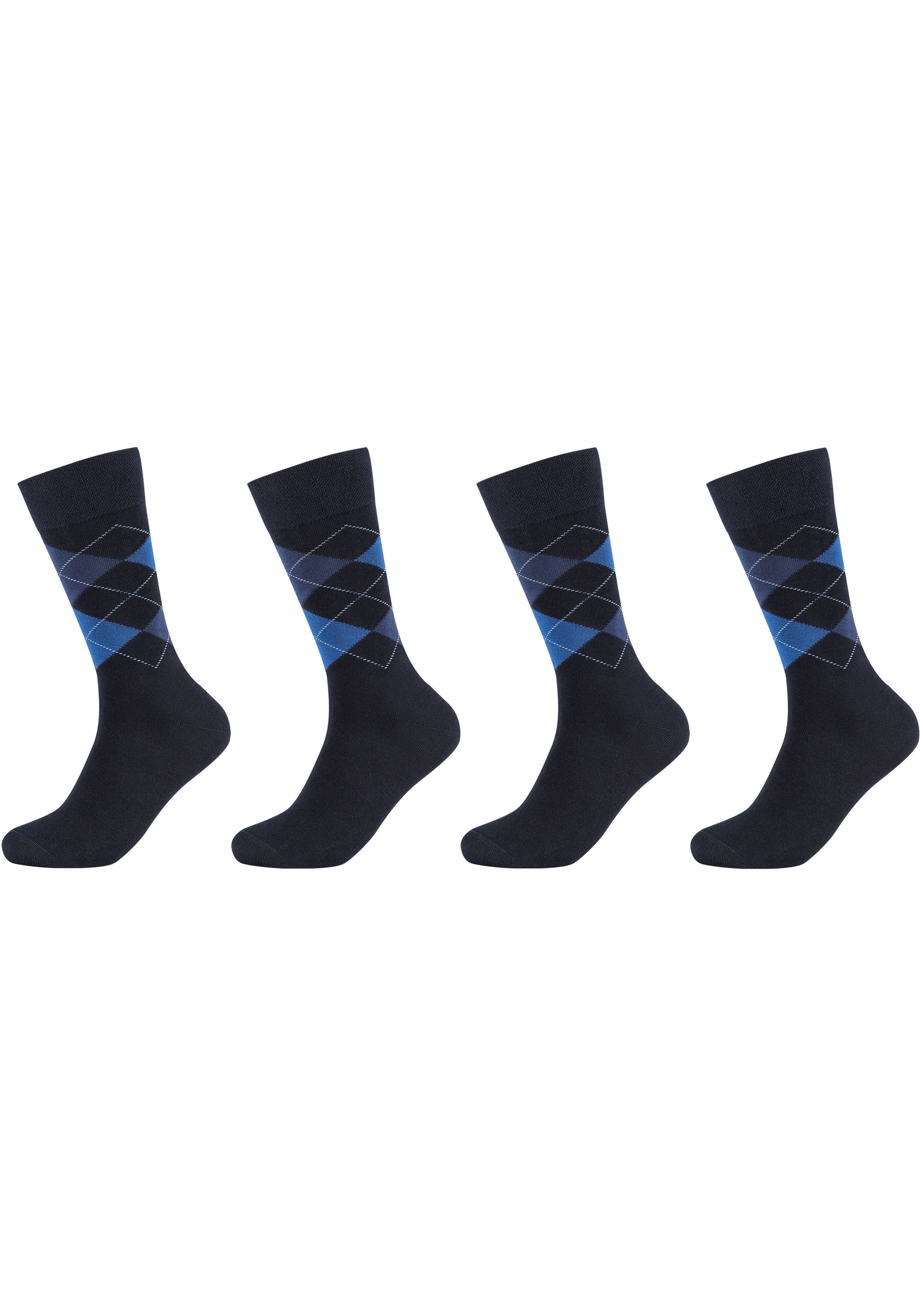 Camano Socken (Packung, 4-Paar) Faltenfreier Tragekomfort dank Elasthan-Anteil navy