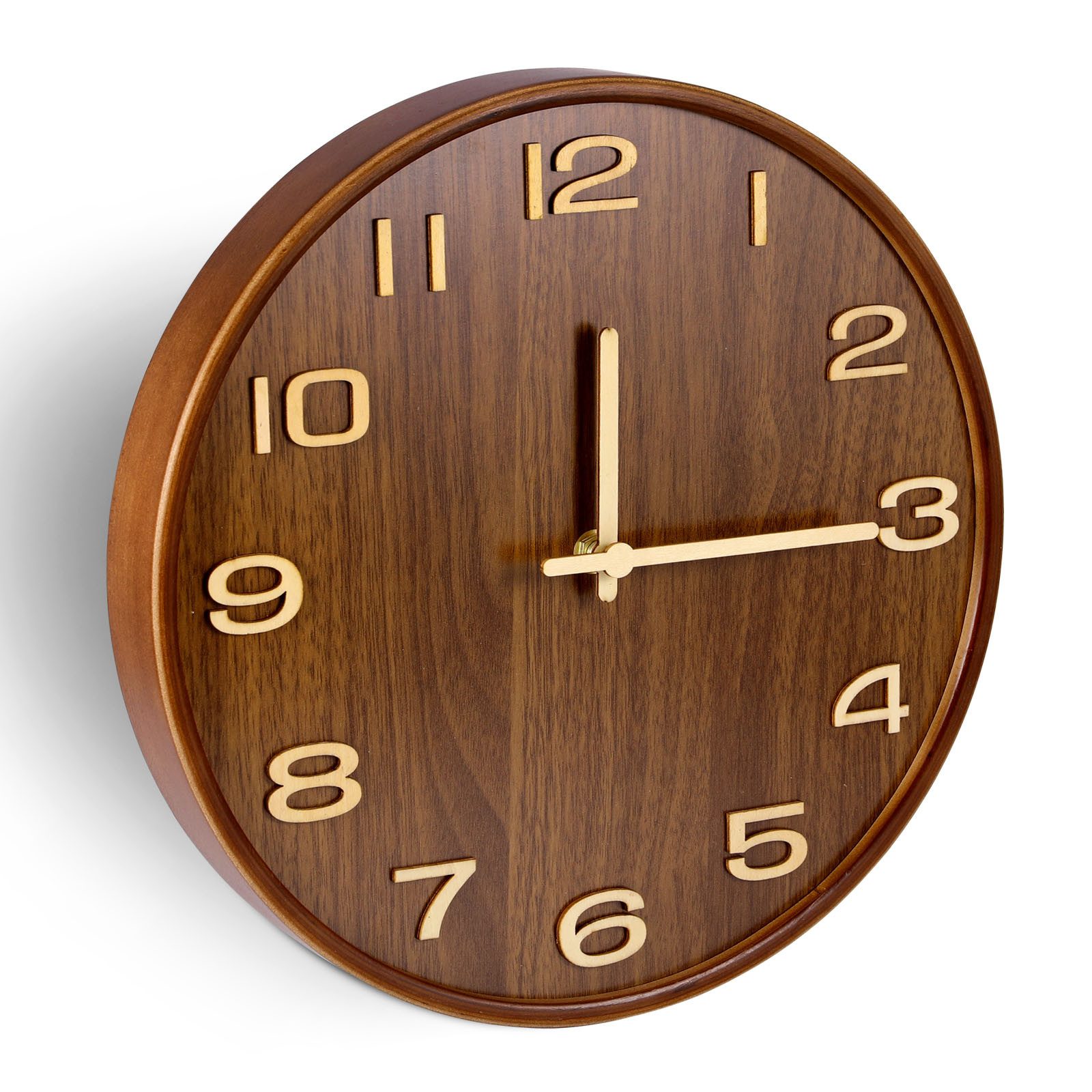 Wanduhr 12 Zoll Holz-Wanduhr, Retro Wohnzimmer Uhr, 30cm