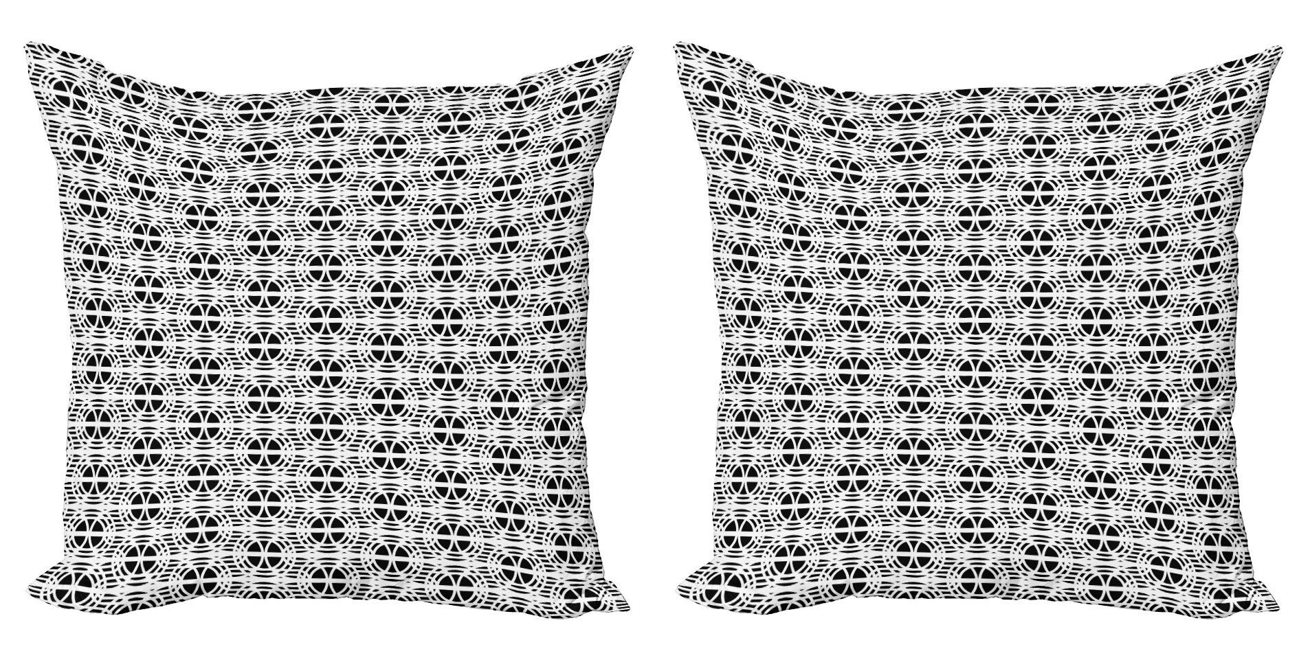 Kissenbezüge Modern Accent Doppelseitiger Digitaldruck, Abakuhaus (2 Stück), Gitter Stripy Quirky Runden Kunst