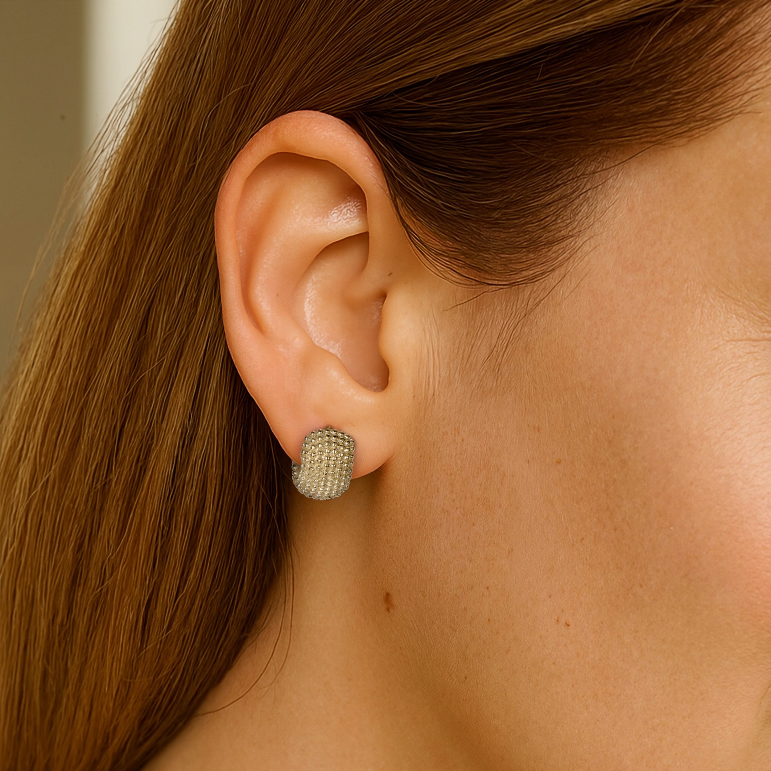 Firetti Paar Creolen Schmuck Geschenk Edelstahl Ohrschmuck Ohrringe Kügelchen – Bild 4 von 4
