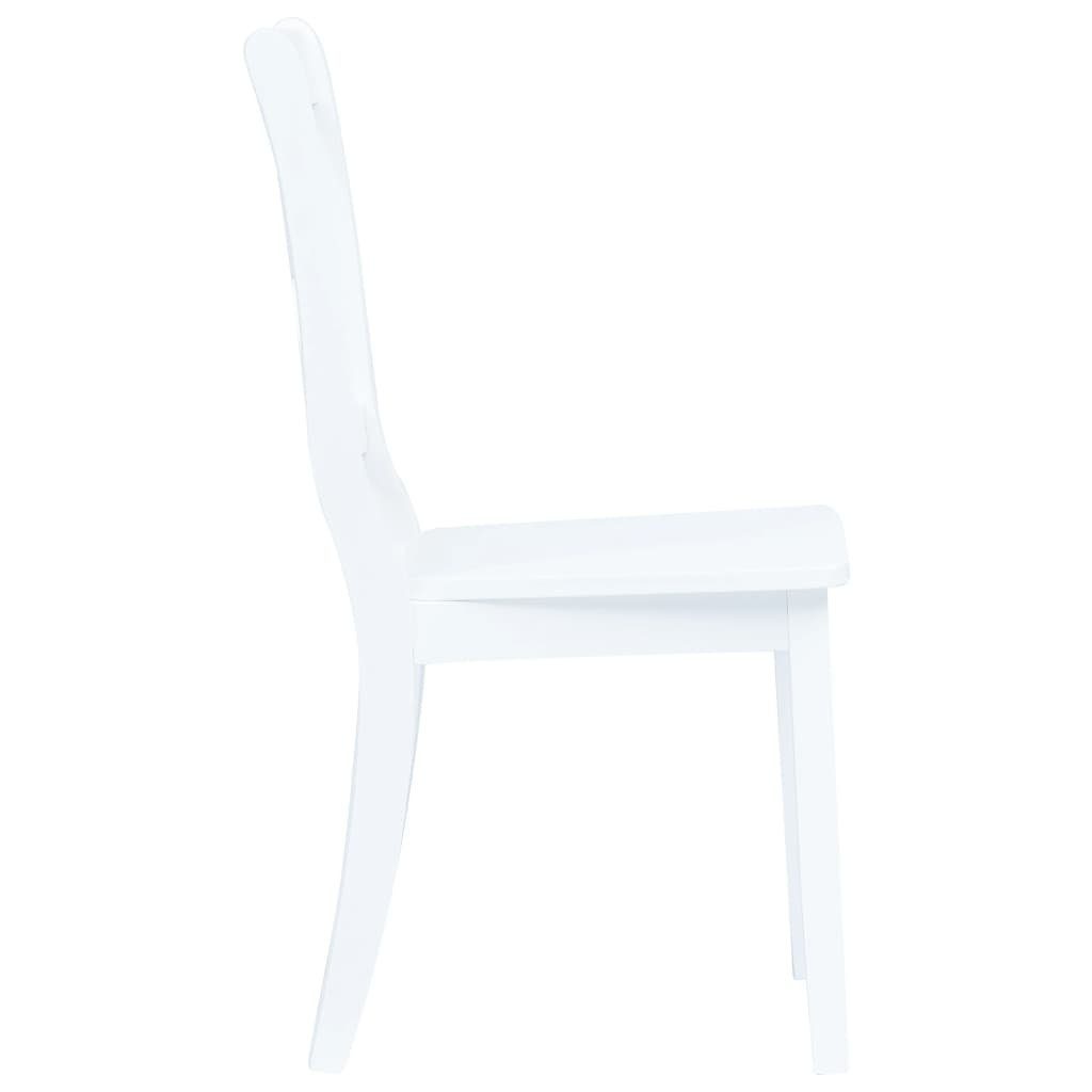 DOTMALL Essgruppe (Set,5-tlg),Tisch mit 4 strapazierfähig Massiv, Weiß und Braun Stühlen,Gummiholz