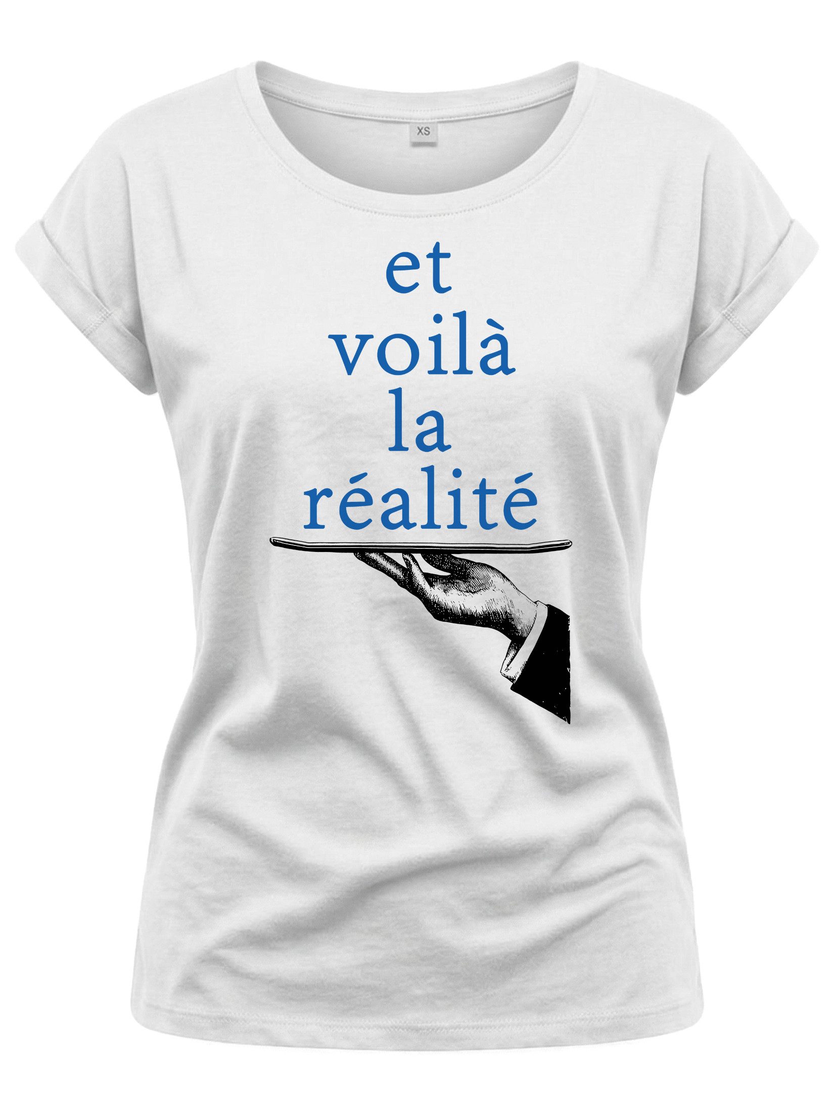 T-Shirt Lustiges Damen Top mit französischem Spruch, kurzarm