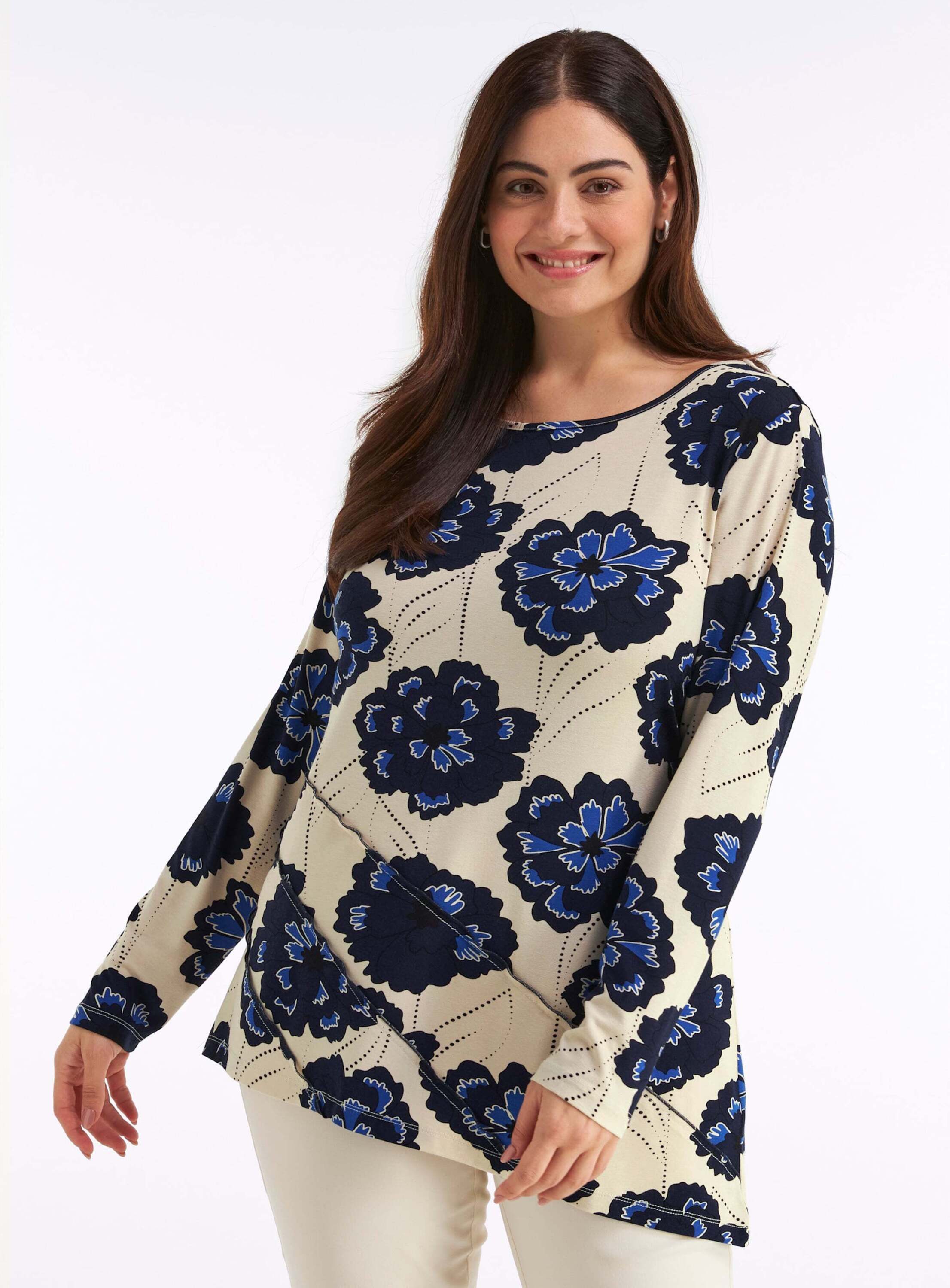 Sheego T-Shirt Longshirt Langarm