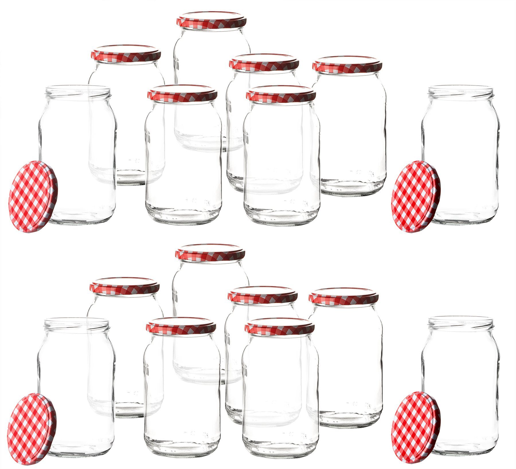 Glas, Sturzgläser Marmeladengläser (18-tlg) Einmachglas Einmachgläser, BigDean 948ml Set 18er
