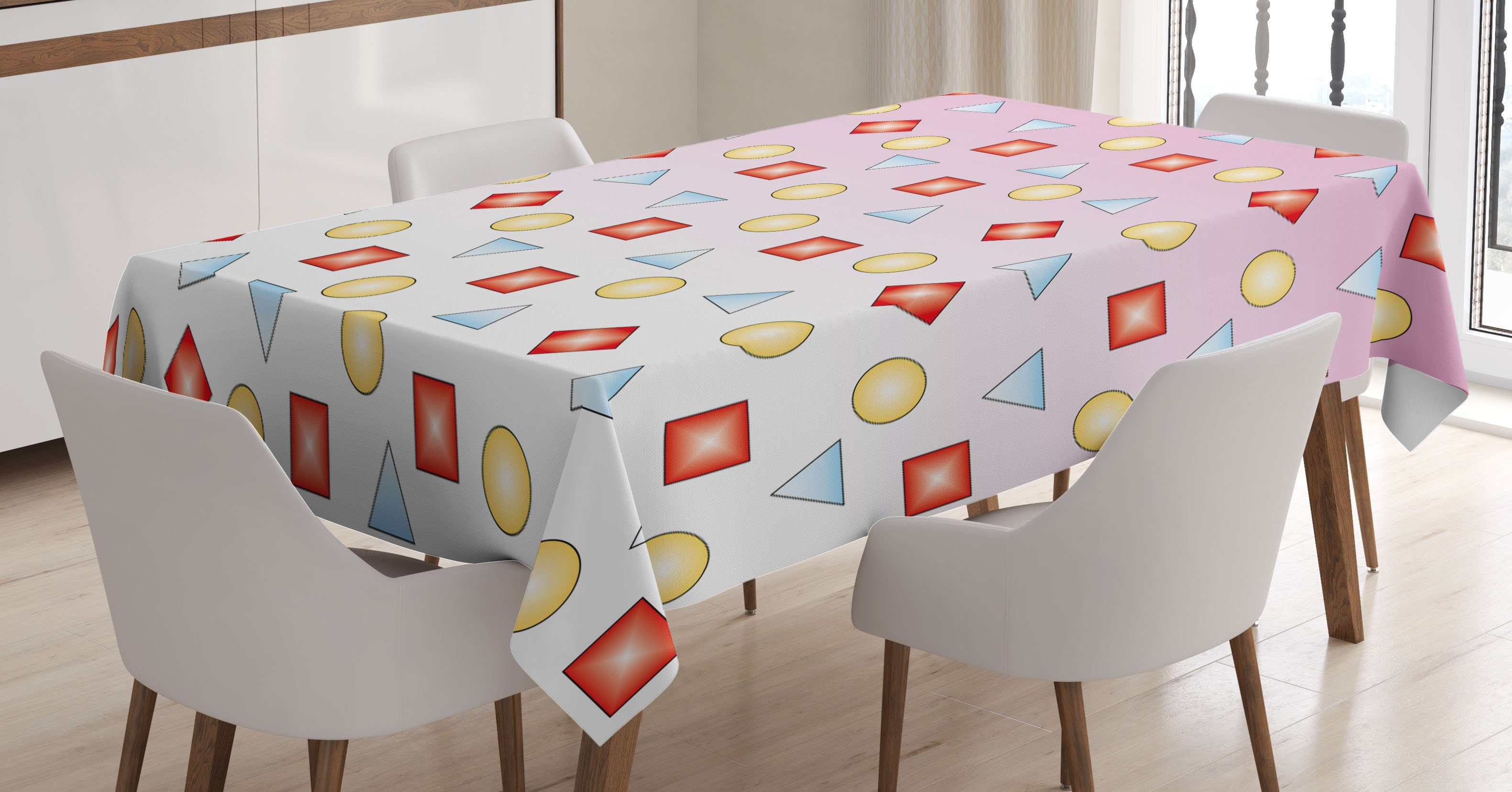 Abakuhaus Tischdecke Farbfest Waschbar Für den Außen Bereich geeignet Klare Farben, Modern Abstrakte geometrische Form