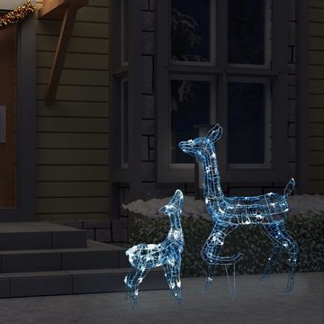 vidaXL Christbaumschmuck LED-Rentier-Familie Weihnachtsdeko Acryl 160 LED Kaltweiß (1-tlg)