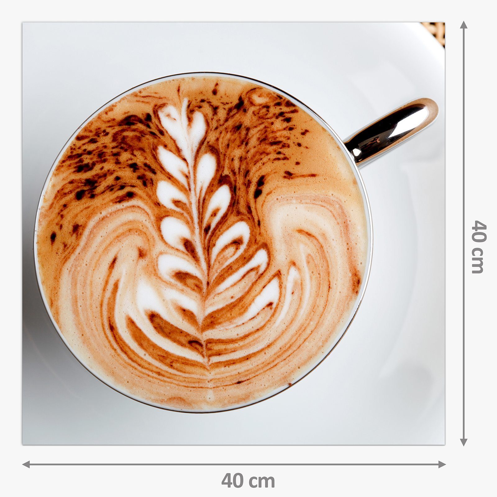 Spritzschutz Glas Cappuccino Tasse in Küchenrückwand Primedeco