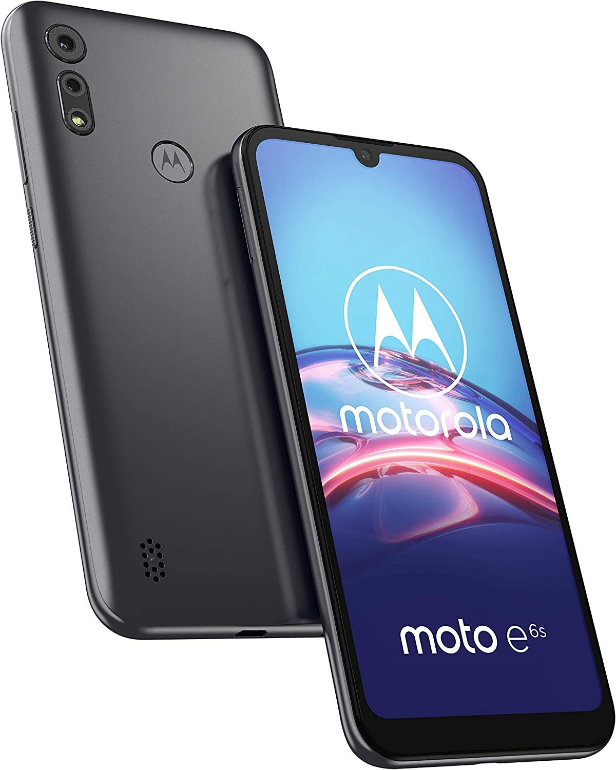 Motorola Moto E6S XT2053-1 32GB Meteor Grey Smartphone (15,49 cm/6,1 Zoll, 13 MP Kamera, Schnellladefunktion,Dual Kamera,Gestensteuerung,Sprachsteuerung)