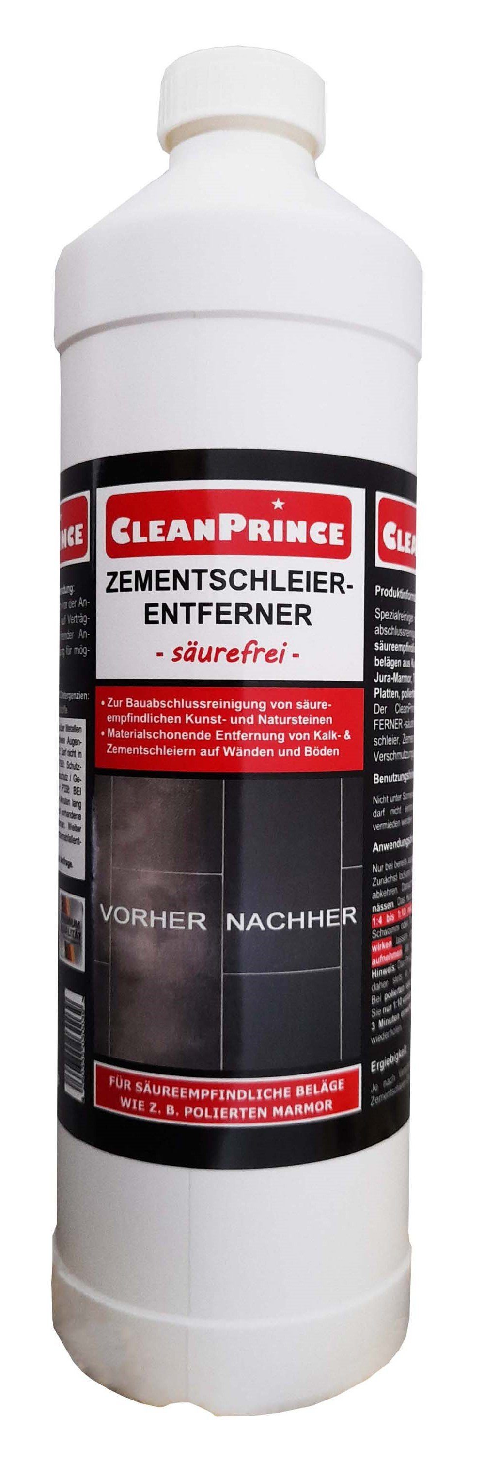 CleanPrince Zementschleierentferner alkalisch säurefrei Kalk Zement Reiniger Reinigungskonzentrat (Entfernt schonend Zementschleier, Zementreste, Kalkbeläge und Schmutz)